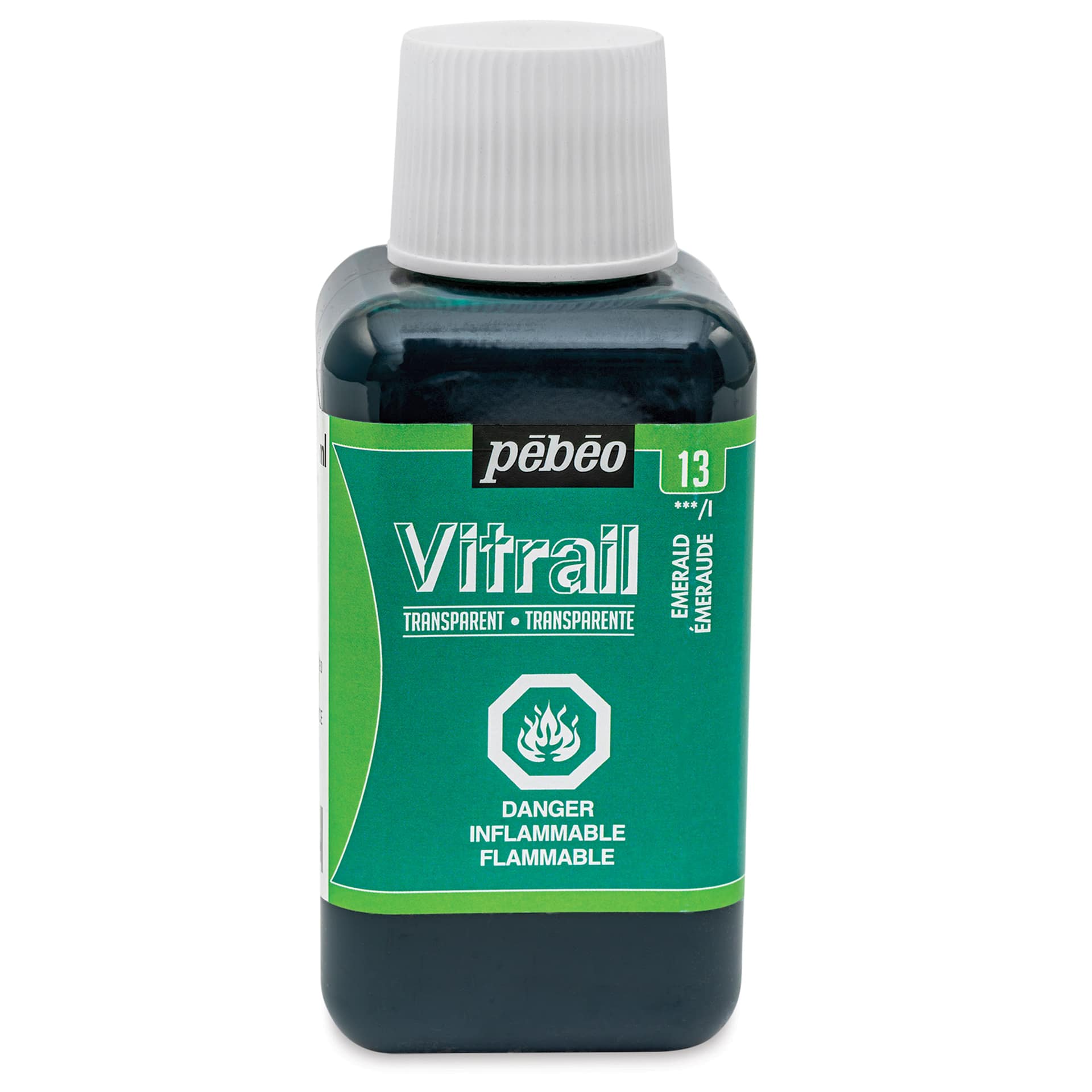 Pebeo Vitrail Paint - Emerald, 250 ml bottle