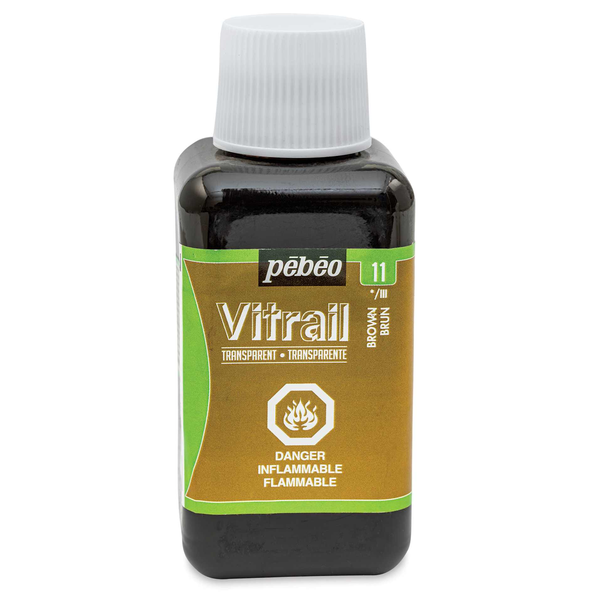 Pebeo Vitrail Paint - Brown, 250 ml bottle