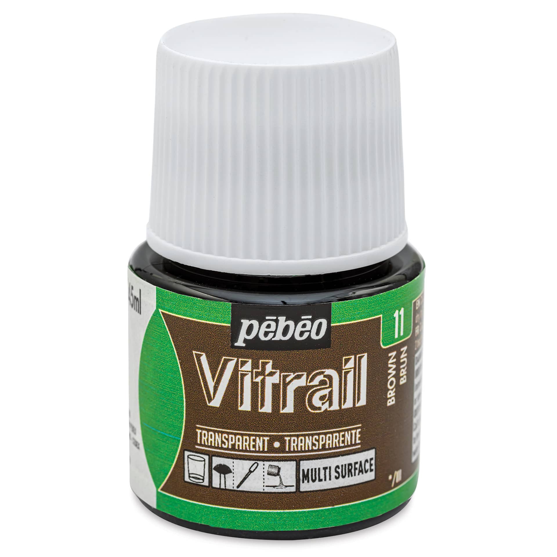 Pebeo Vitrail Paint - Brown, 45 ml bottle