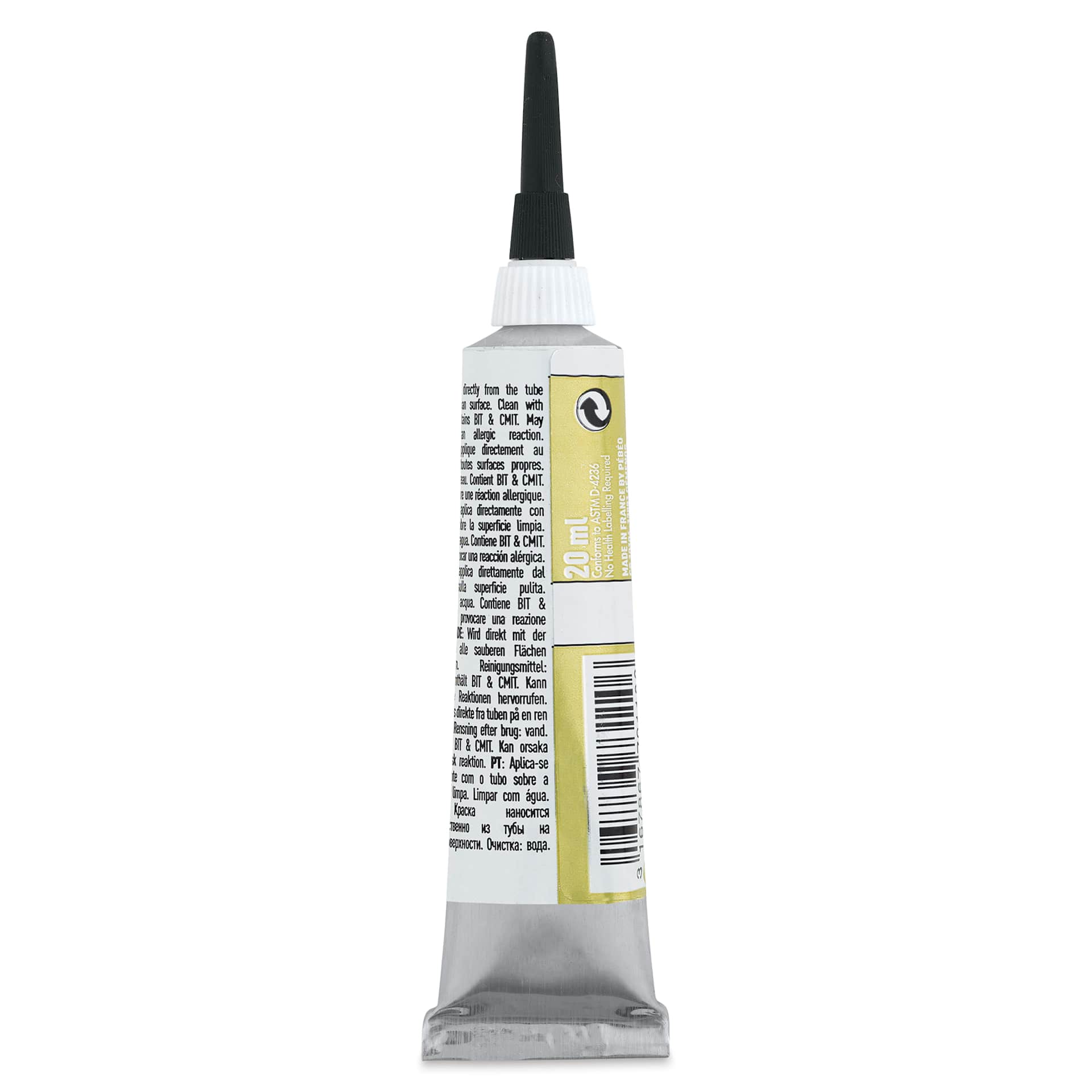 Pebeo Vitrail Paint Outliner - Pale Gold Outliner, 20 ml tube back