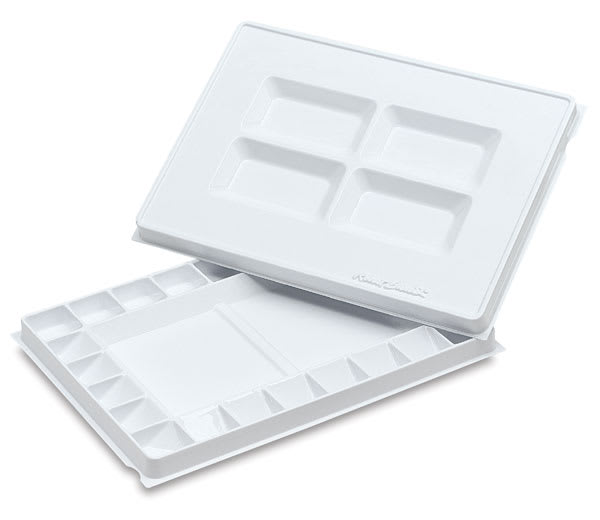 The Robert E. Wood Palette - open showing both sides with different well configurations