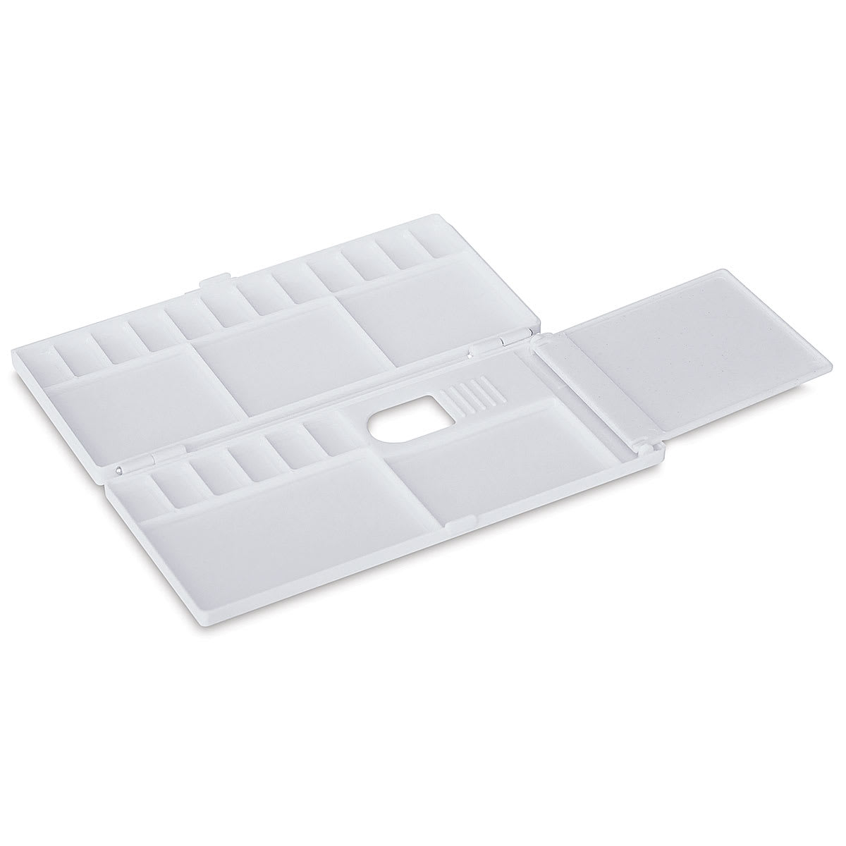Yasutomo Folding Watercolor Palette - left angle view of all sections opened