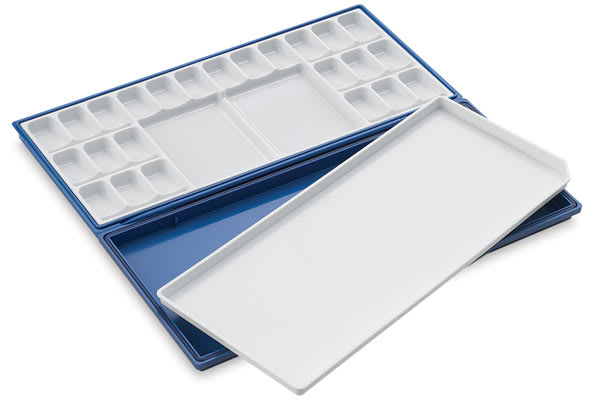 Mijello Fusion Airtight Watercolor Palette - 24 well palette open and empty Mijello Fusion Airtight Watercolor Palette - 24 well palette open and empty