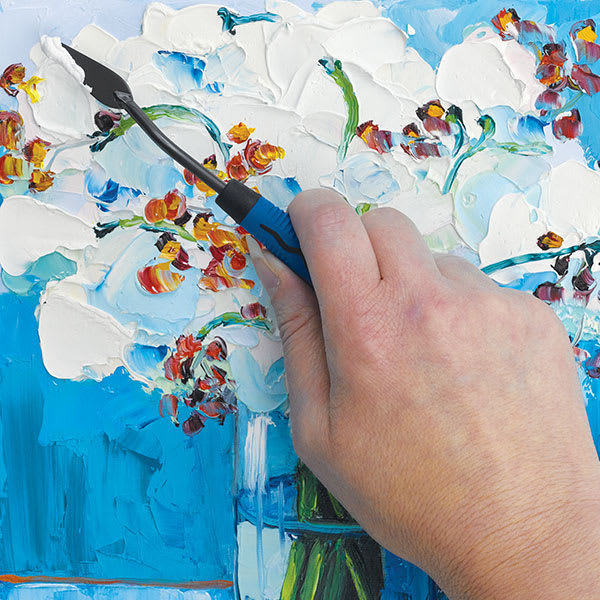 Blick Comfort Grip Palette Knives by RGM (palette knife shown in use)
