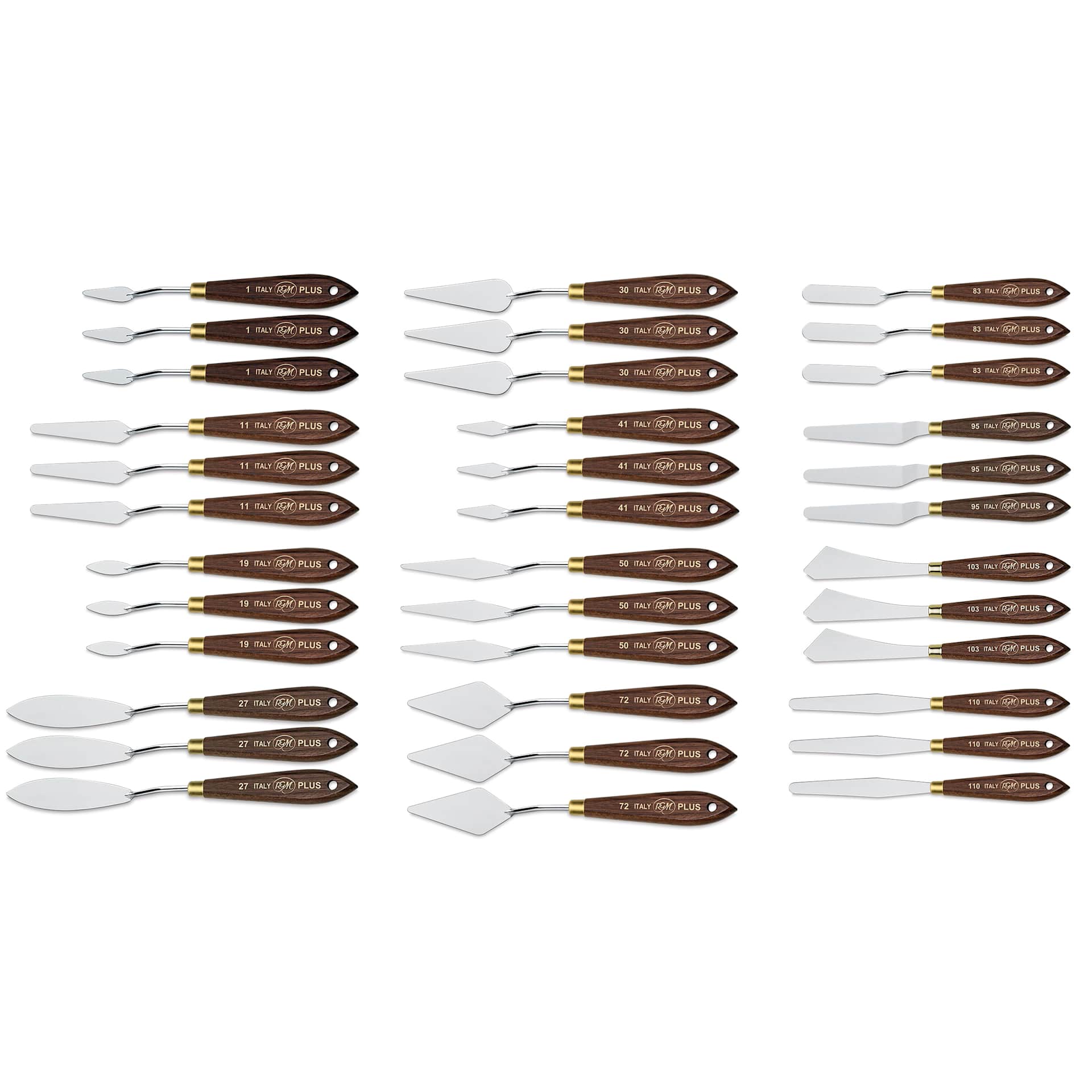 RGM Plus Painting Knives and POP Display, 36 palette knives
