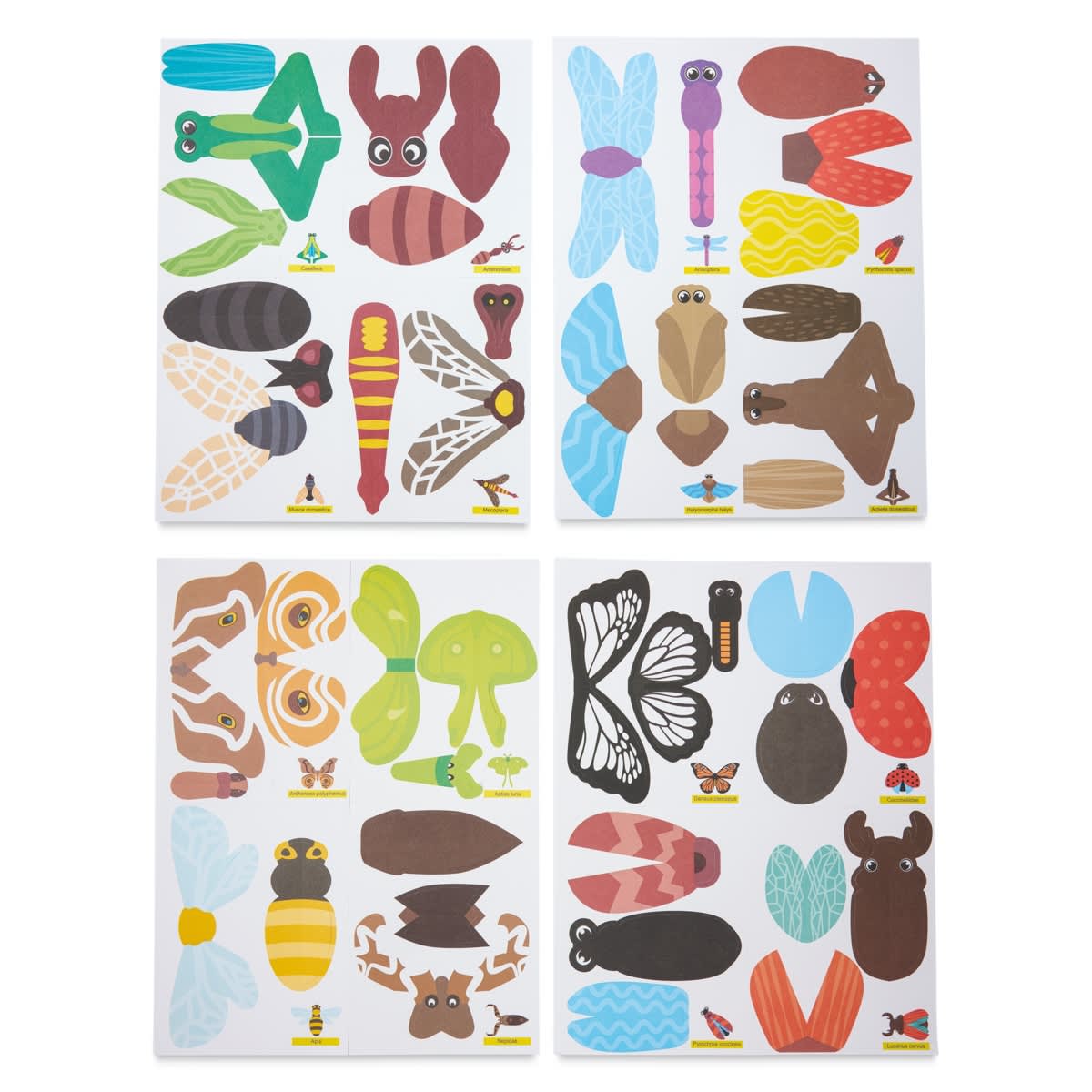Roylco Beautiful Bugs - Insect Sculptures, Set of 16 Designs, 64 Sheets - sheet examples