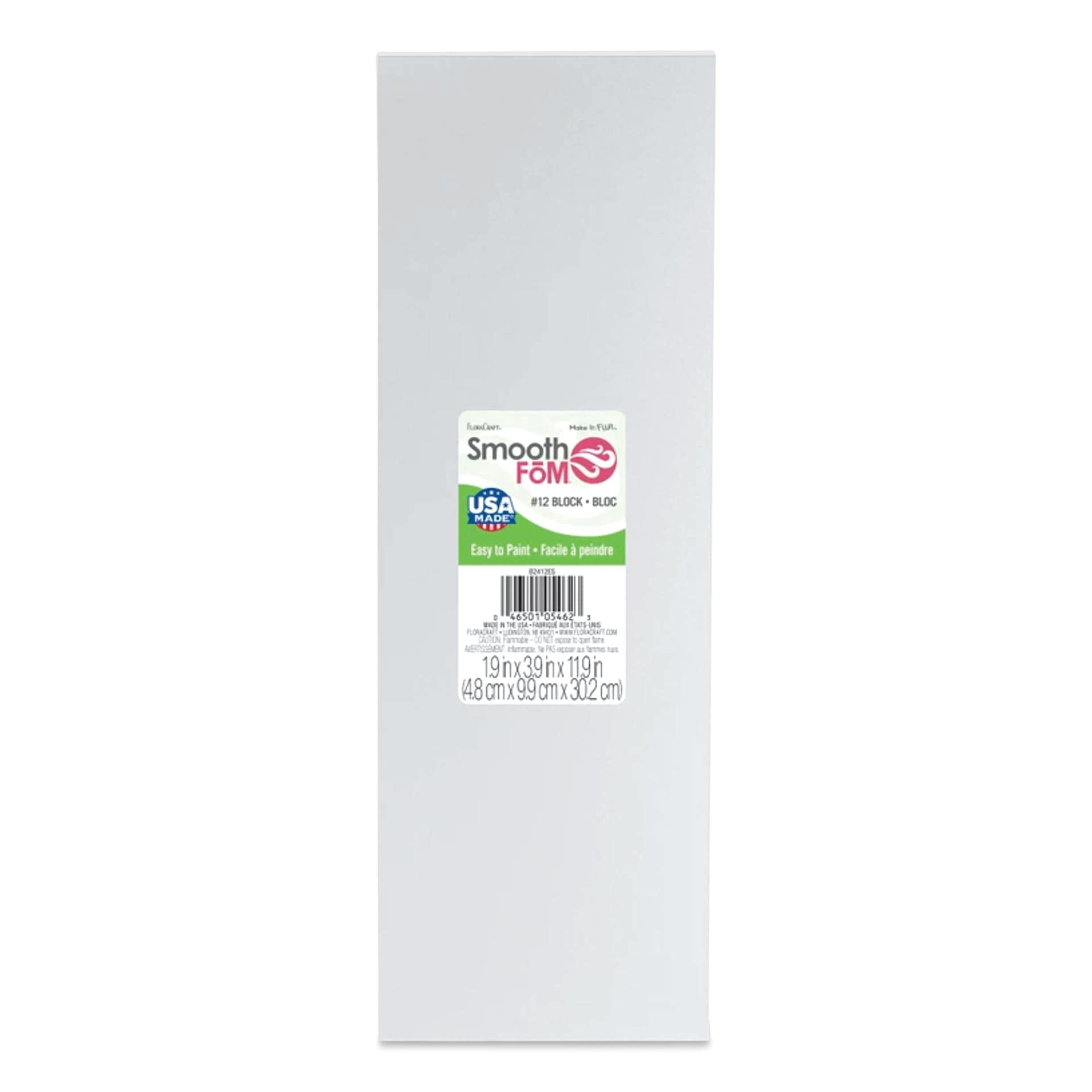 FloraCraft SmoothFoM Foam - Block, 4" x 12" x 2"