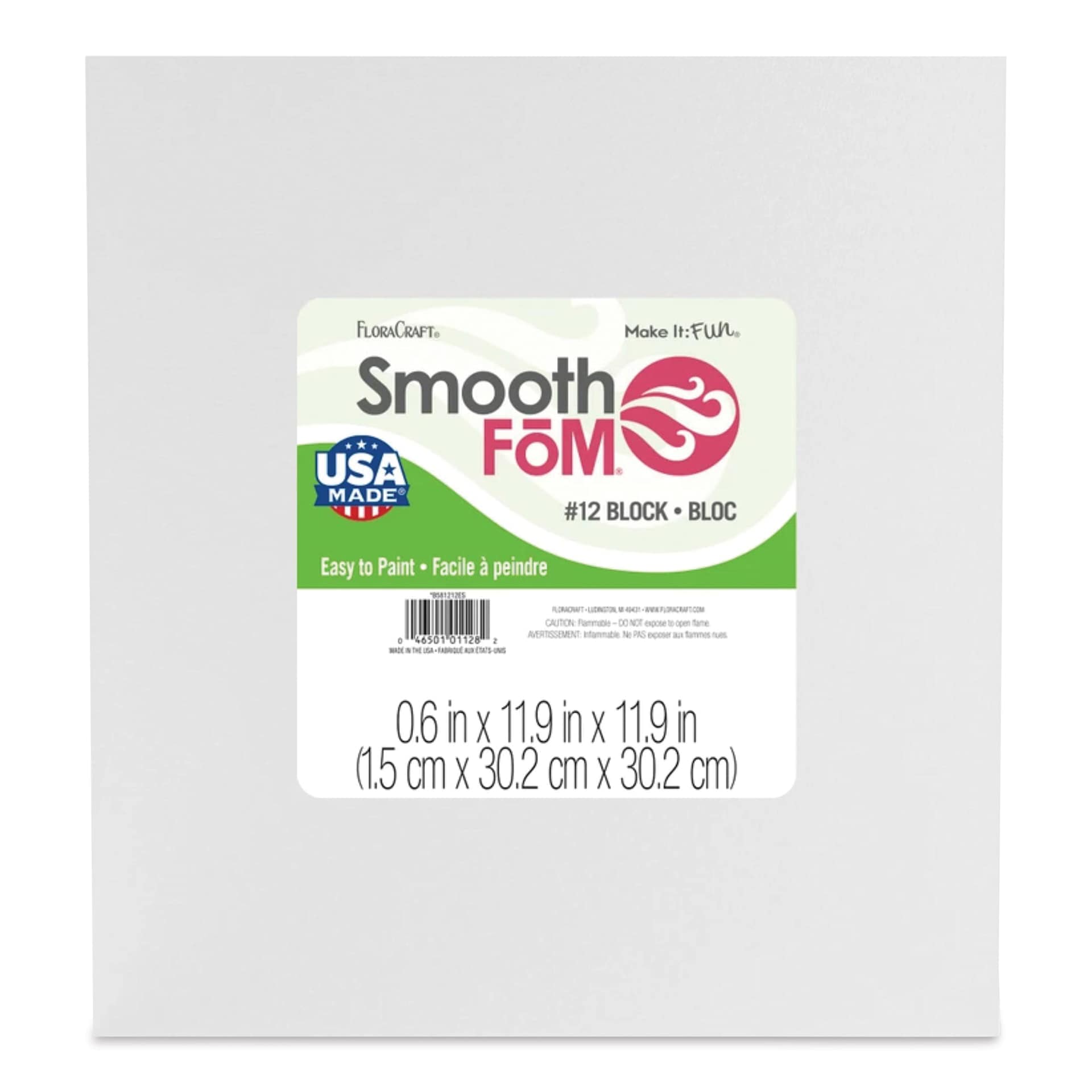 Smooth Foam Crafter's Foam - Sheet, 12" x 12" x 5/8"