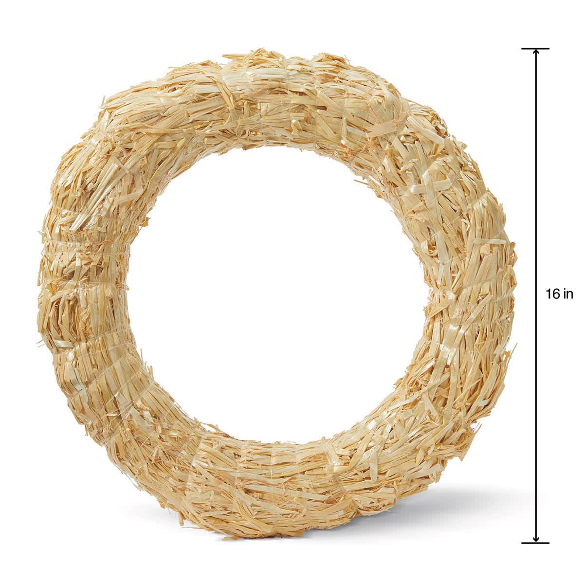 Natural Straw Wreaths 16"