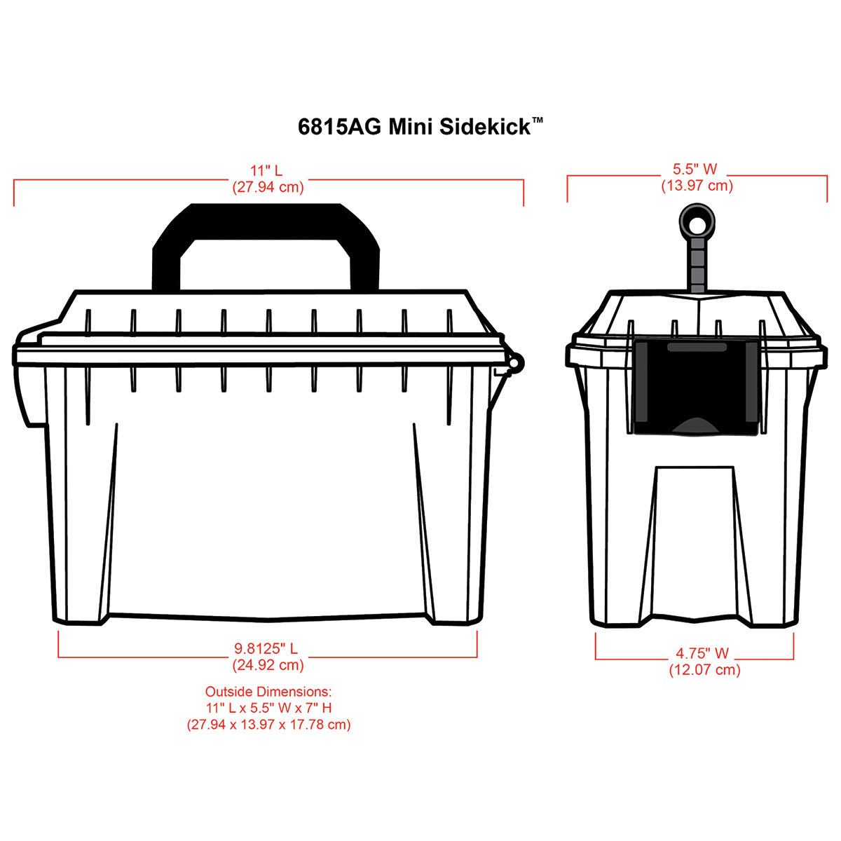 ArtBin Sidekick Mini Storage Bin (illustration with corresponding dimensions) ArtBin Sidekick Mini Storage Bin (illustration with corresponding dimensions)