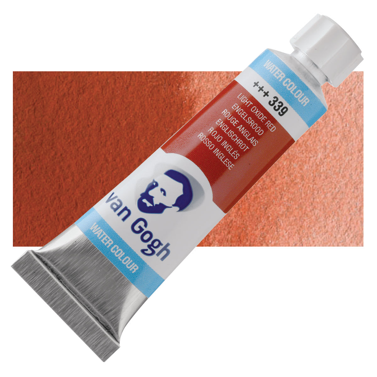 Van Gogh Watercolor - Light Oxide Red, 10 ml tube and swatch
