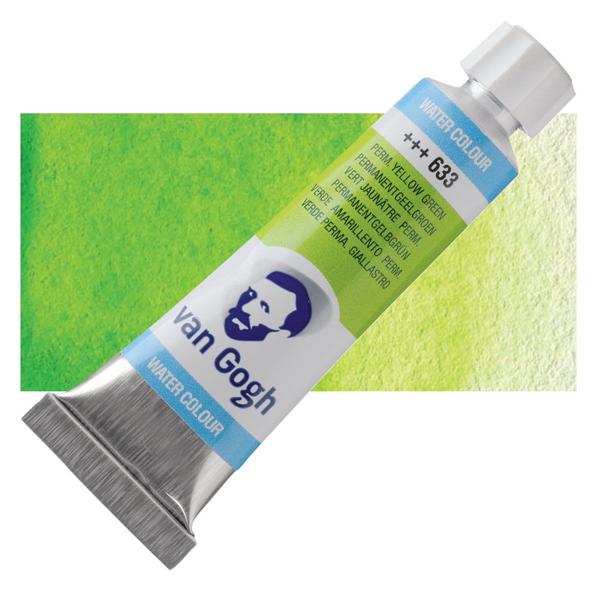 Van Gogh Watercolor - Permanent Yellowish Green, 10 ml tube and swatch
