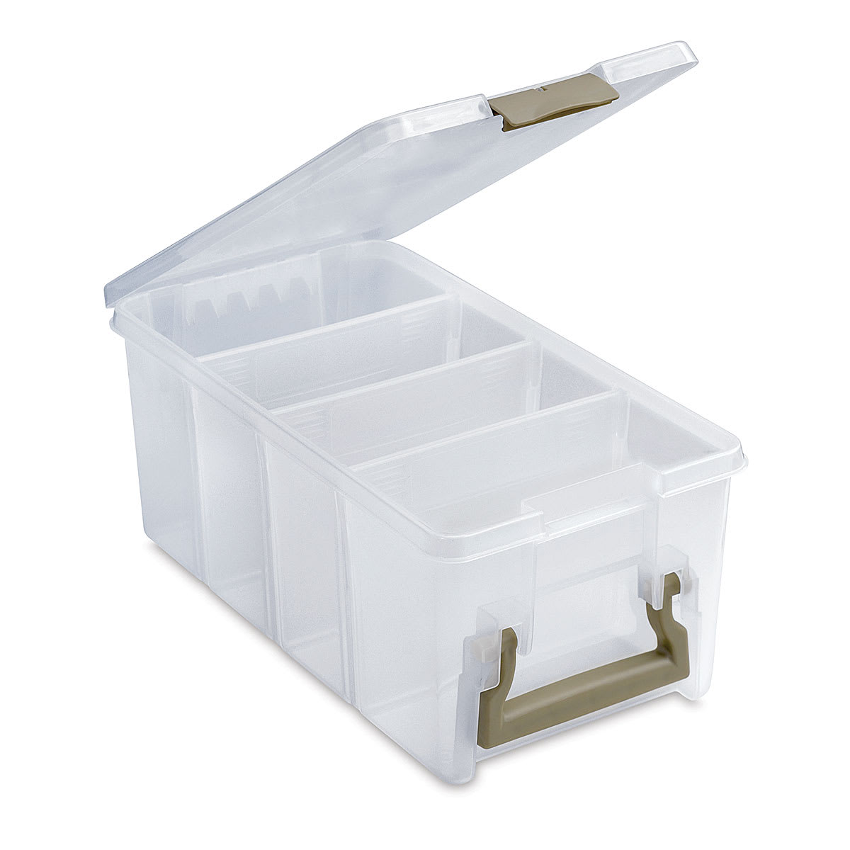 ArtBin Super Satchel Semi-Satchel - Angled view and open showing dividers ArtBin Super Satchel Semi-Satchel - Angled view and open showing dividers