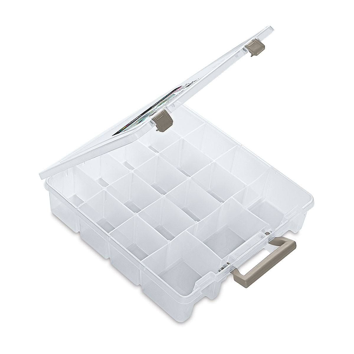 ArtBin White Super Satchel with Dividers - Shown open to show inside compartments