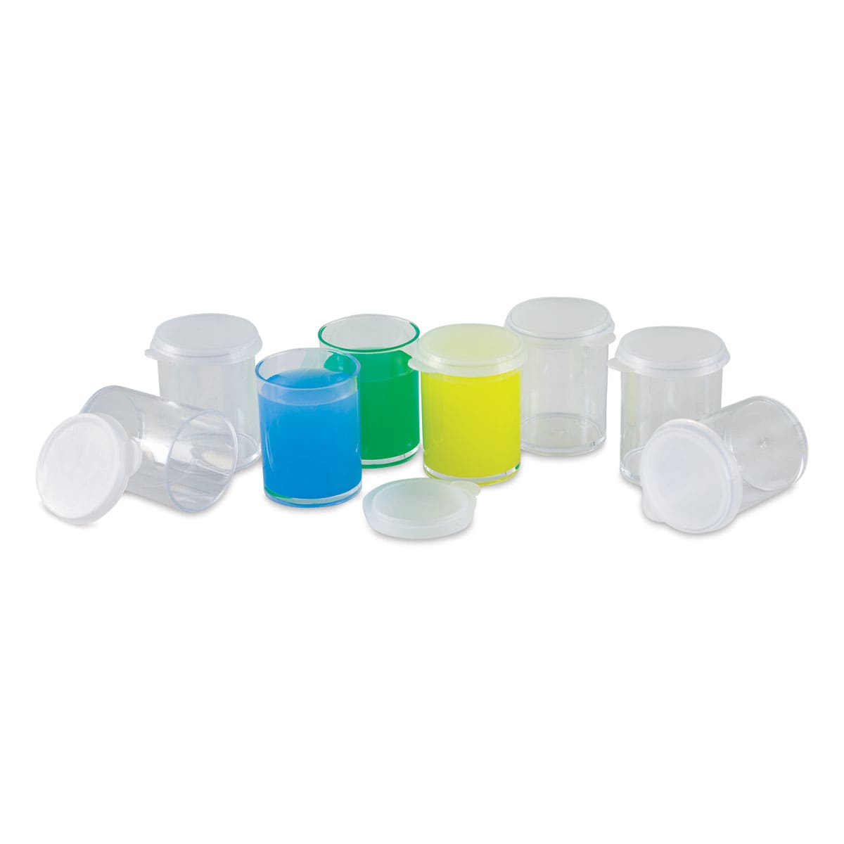 Blick Plastic Storage Cups - 0.4 oz, Pkg of 12 (shown with paint)