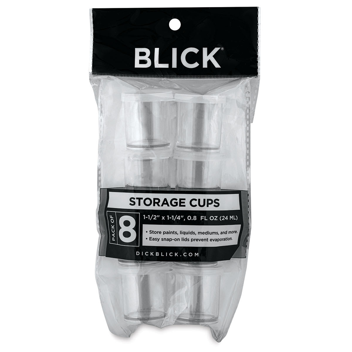Blick Plastic Storage Cups - 0.8 oz, Pkg of 8 (in package) Blick Plastic Storage Cups - 0.8 oz, Pkg of 8 (in package)