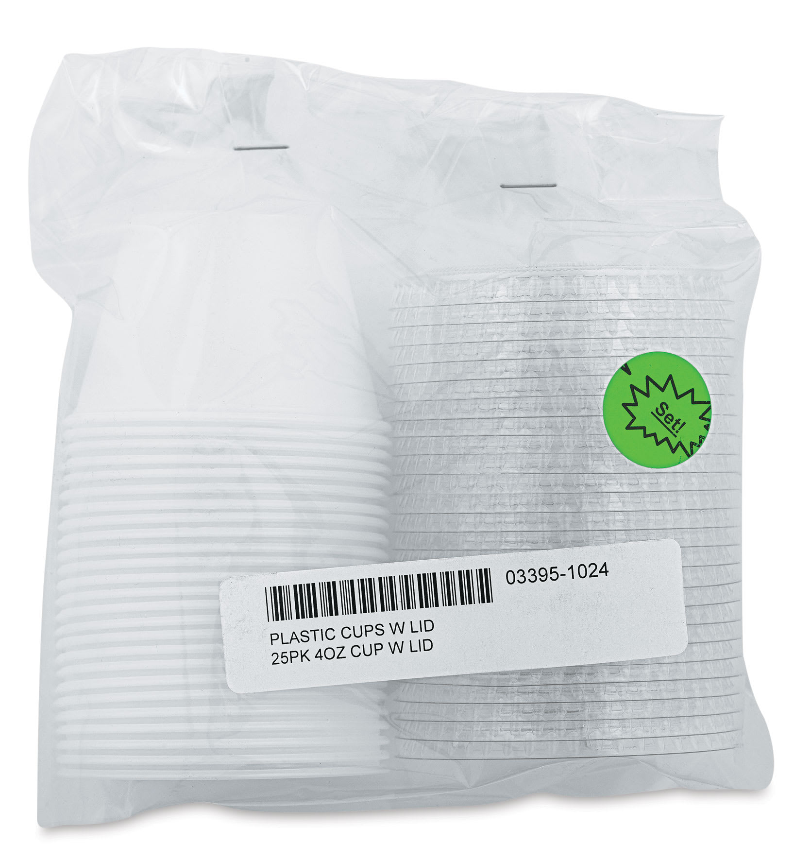 Uline Plastic Cups with Lids - 4 oz, Pkg of 25 (in packaging)