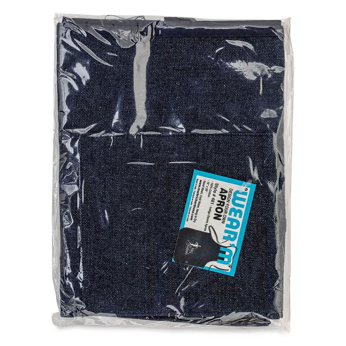 Wear'm Denim Aprons - Top view of Package of 19" x 28" Denim apron 
