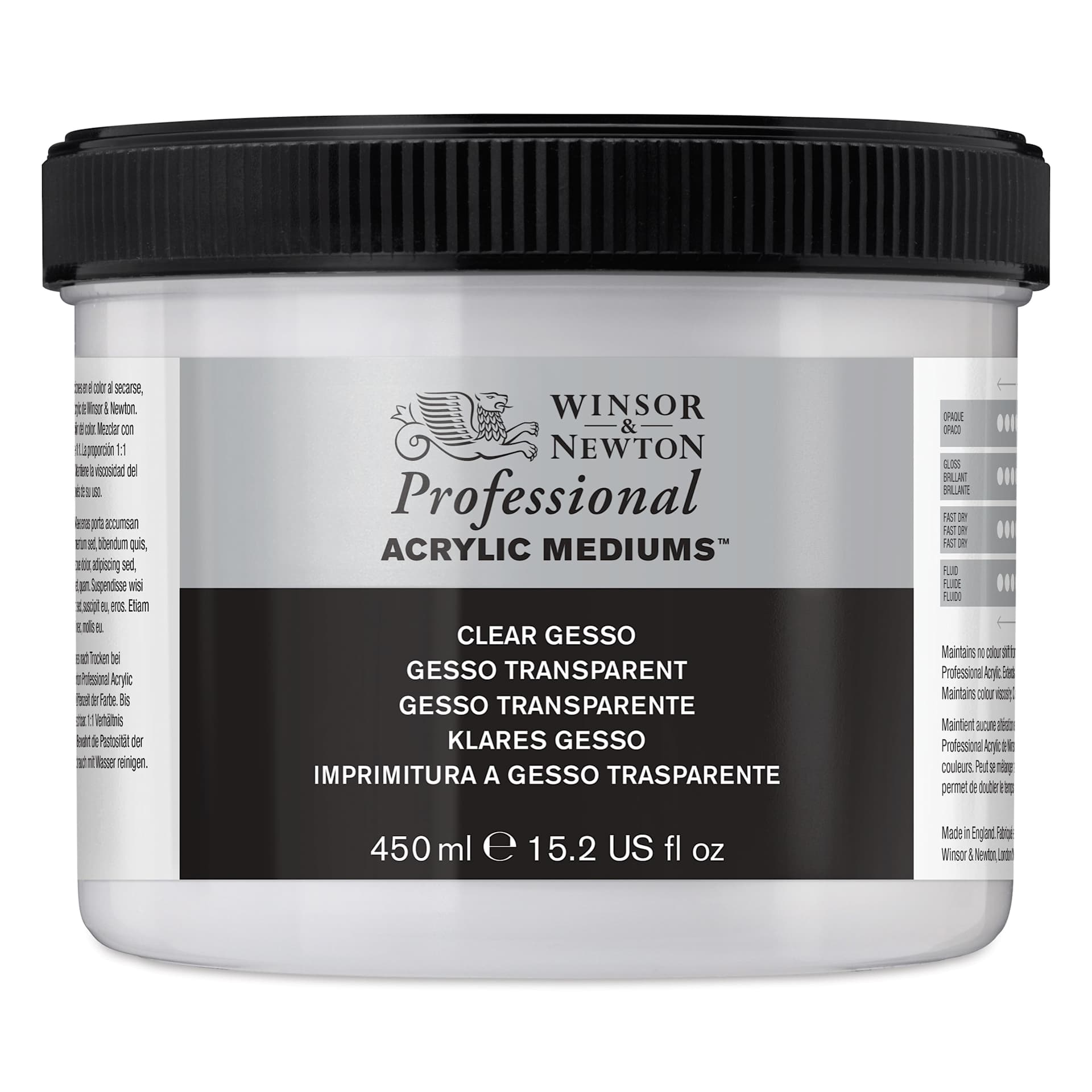 Winsor & Newton Acrylic Gesso - 450 ml, Clear
