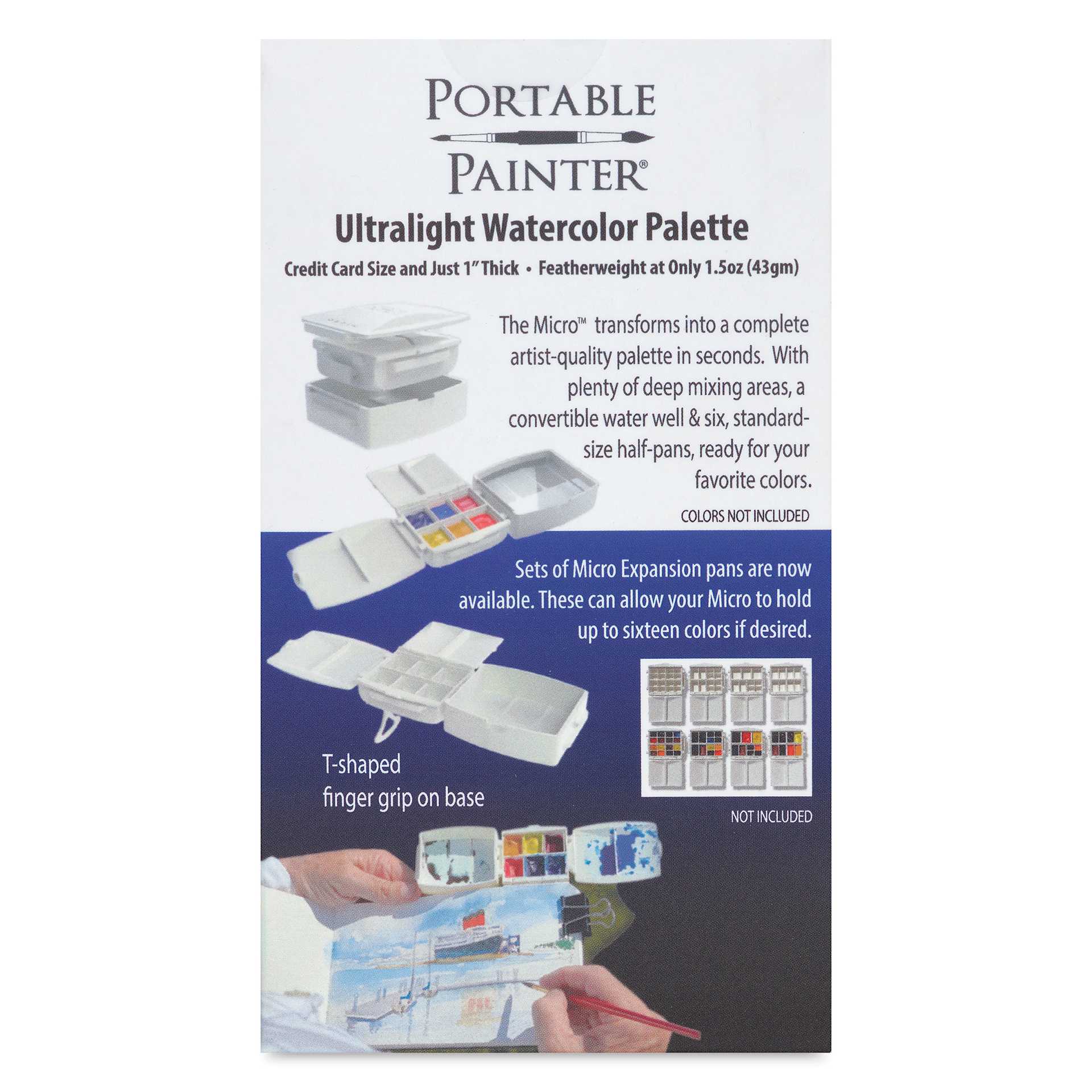 Portable Painter Micro Watercolor Palette, back of the packaging