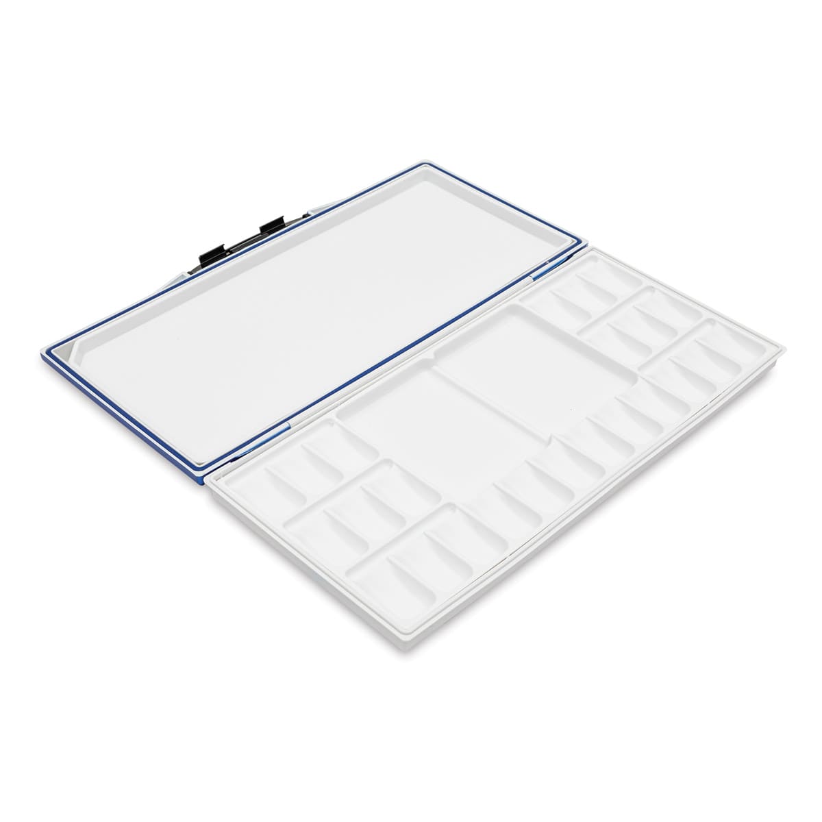 Alvin Heritage Artist 24-Well Paint Palette (side view of the open palette to show thickness)