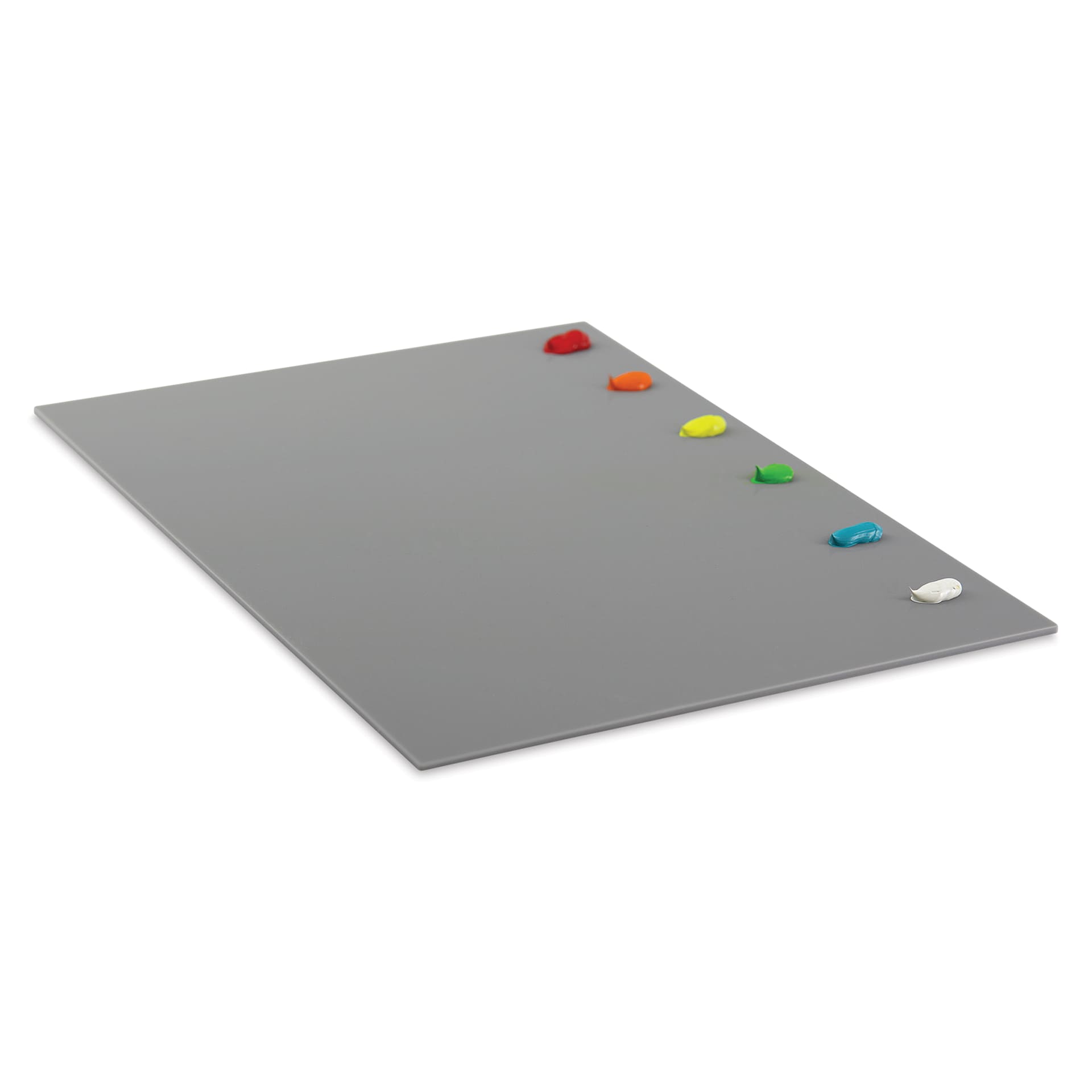 New Wave Easy View Grey Acrylic Palette - Tabletop, 9" x 12" (shown with paint, not included)