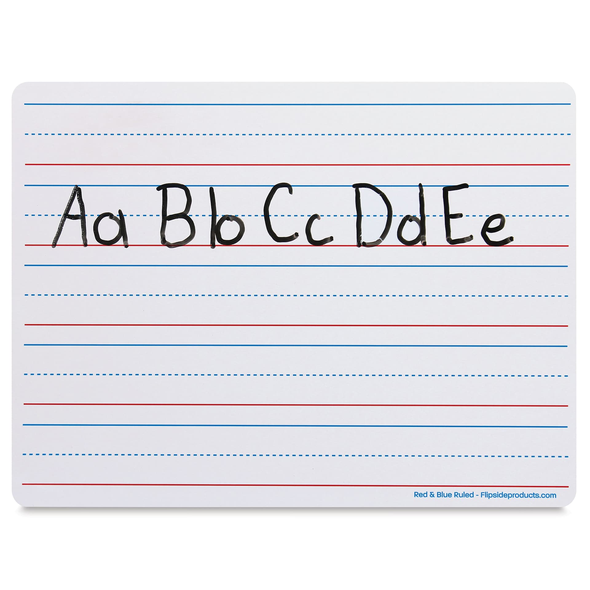 Flipside Dry Erase Learning Mats - Pkg of 12 Ruled Boards, 9" x 12" (front of board with letters)