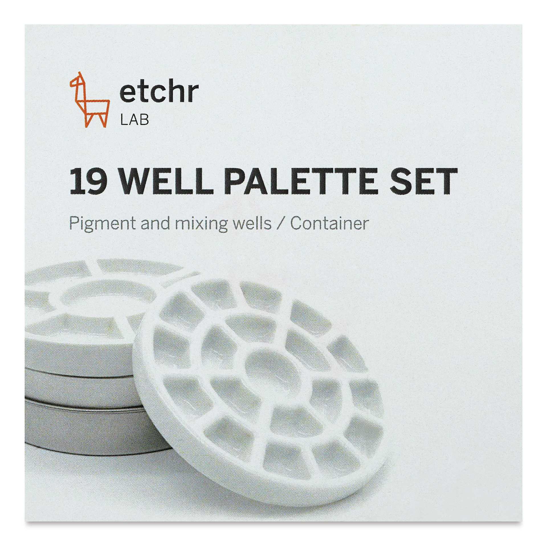 Etchr Lab Travel Mini Porcelain Palette, 19 Wells, front of packaging