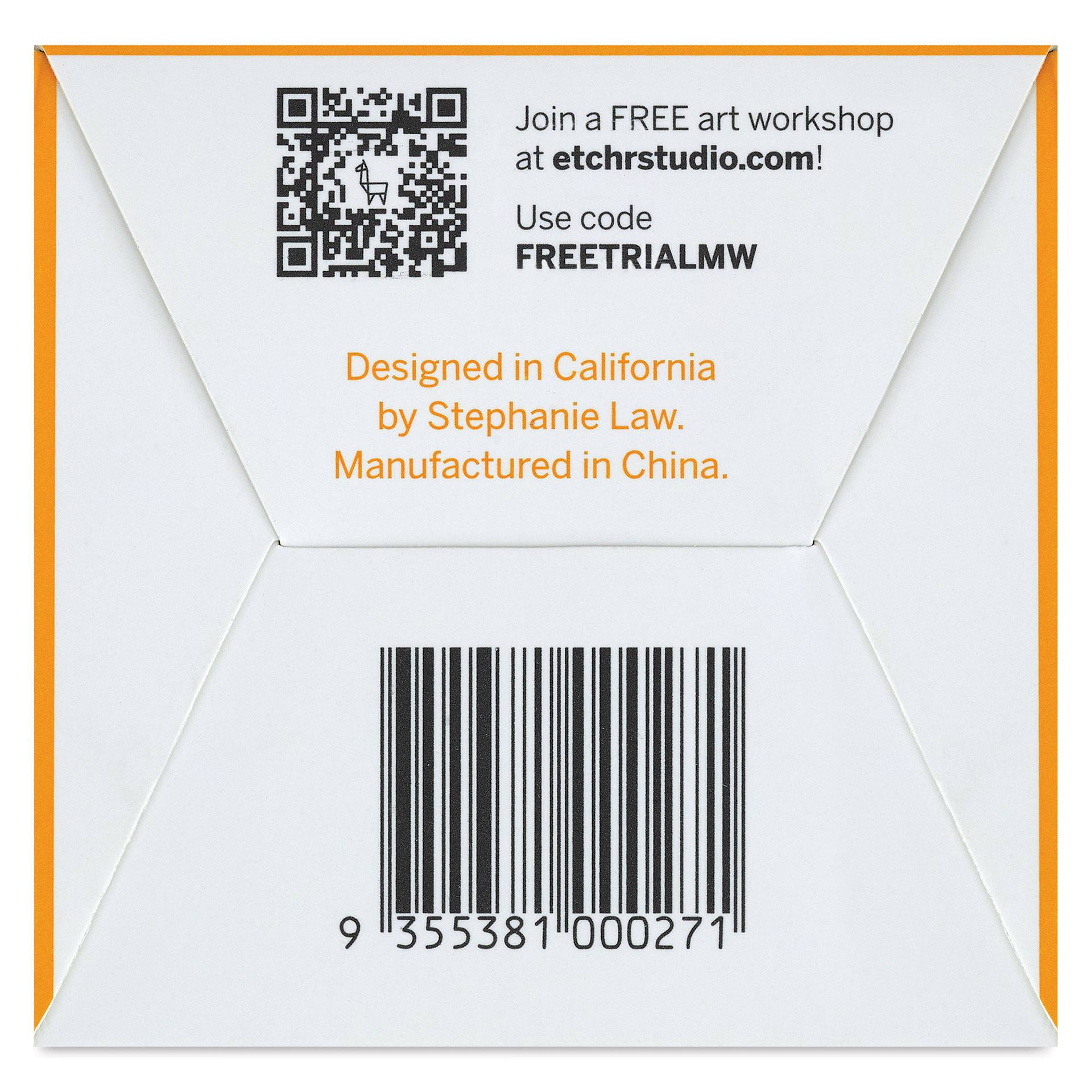 Etchr Lab Travel Mini Porcelain Palette, 19 Wells, back of packaging