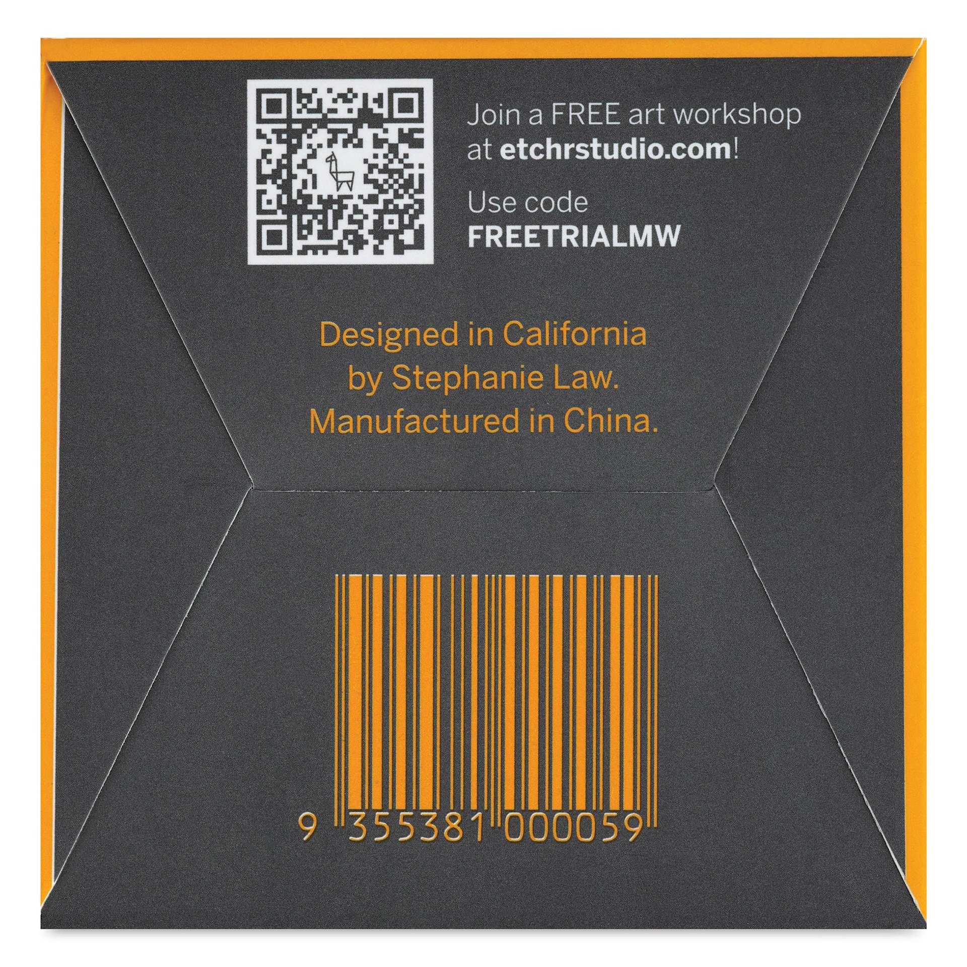 Etchr Lab Travel Mini Porcelain Palette, 37 Wells, back of packaging
