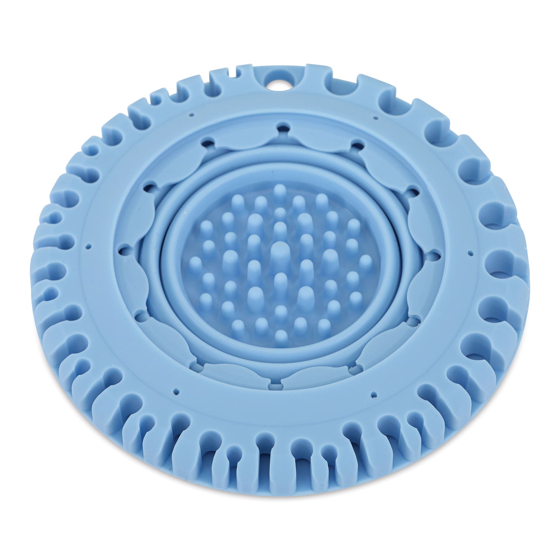 Paint Puck CollapsiBowl Portable Brush Cleaner - Blue, contracted in portable mode