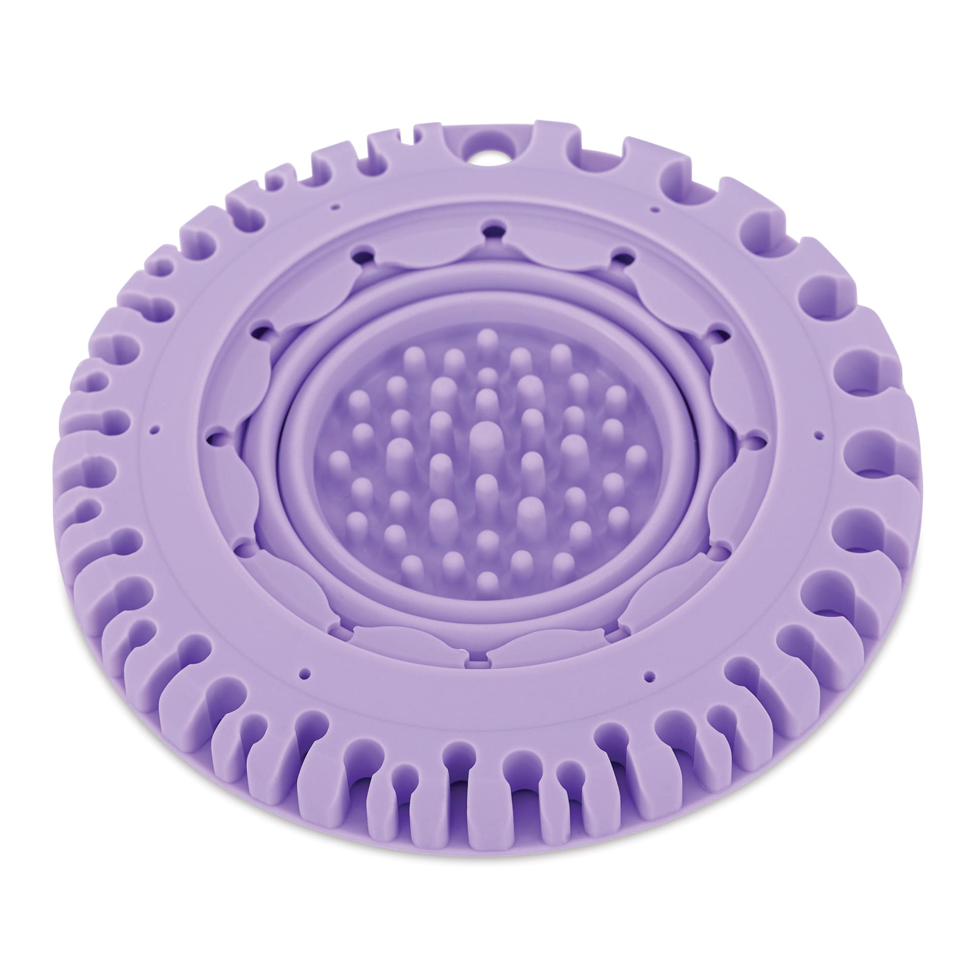 Paint Puck CollapsiBowl Portable Brush Cleaner - Lavender, contracted in portable mode