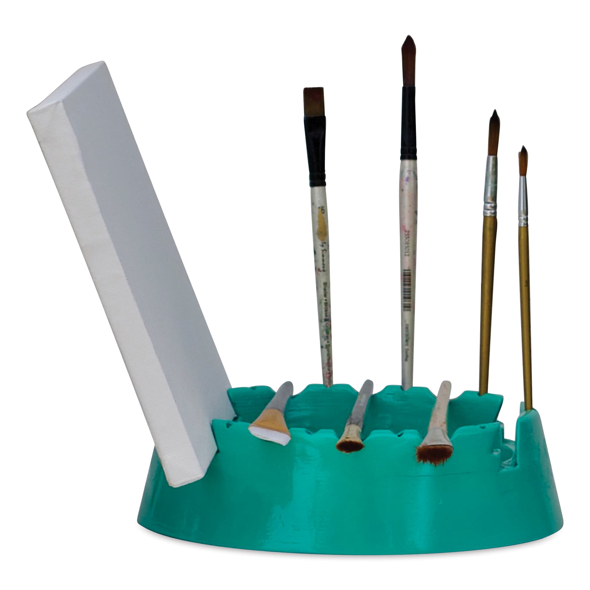 GoEasel Painting Station - Teal, holding art materials (not included)
