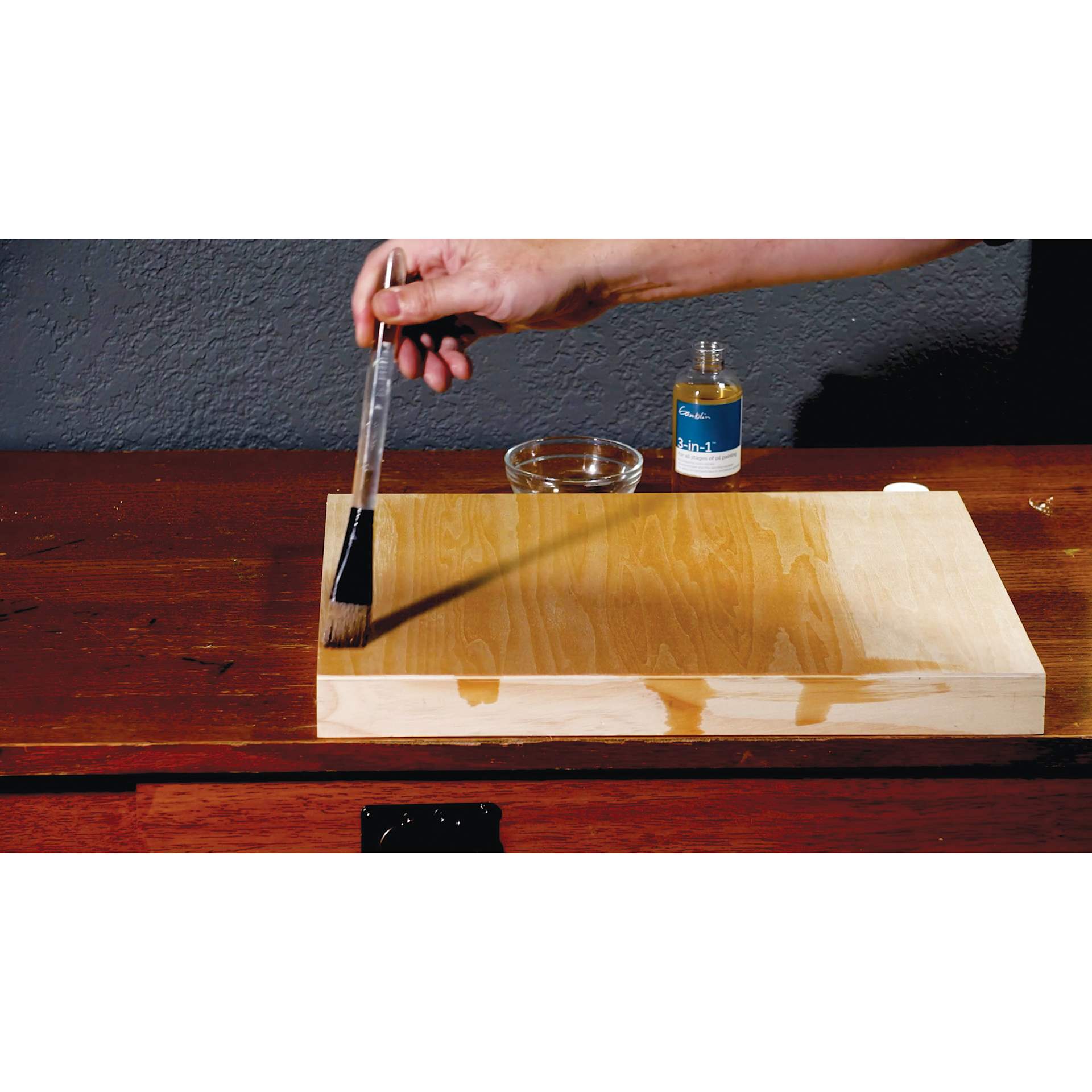 Gamblin 3-in-1 Oil Mediums, brushed on