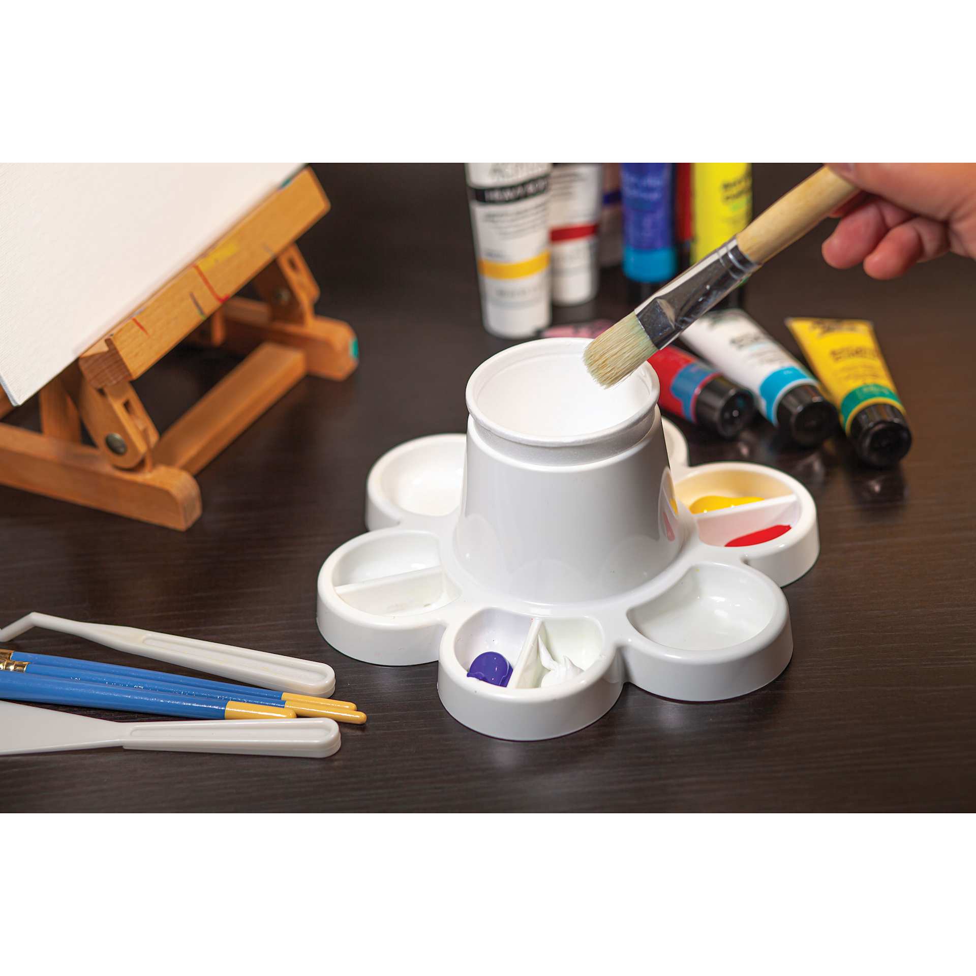 Storex Paint Palette and Water Cup Tray - used with a painting project