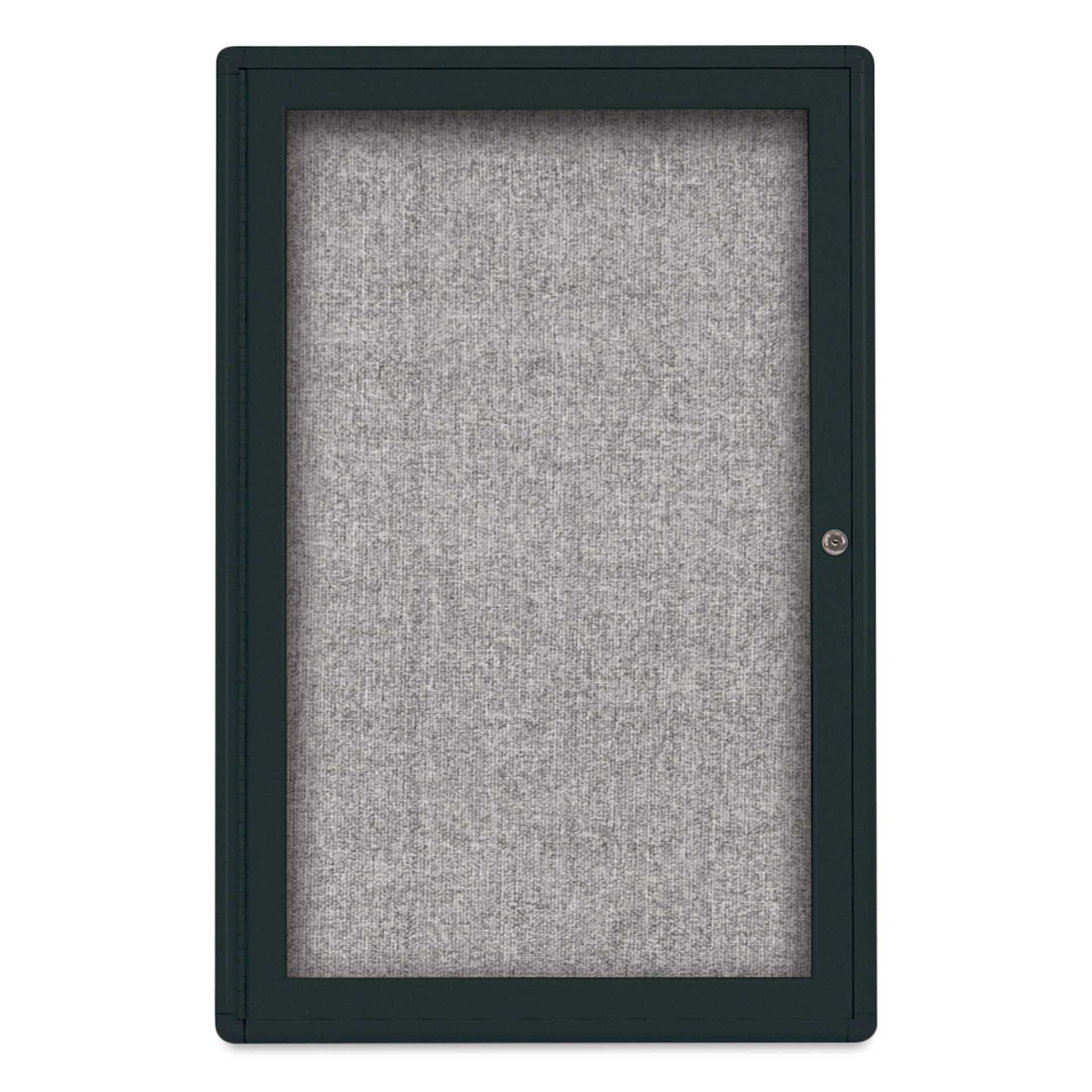 UVP Radius Enclosed Bulletin Tackboard - Black, 24" x 36", 1 Door