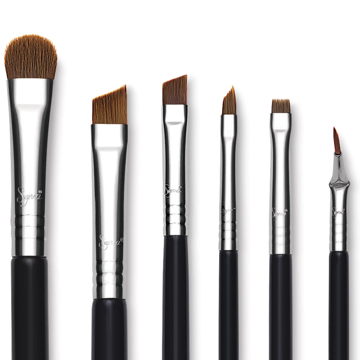 Sigma Beauty Brushes - Closeup of tips of 6 assorted Beauty Brushes