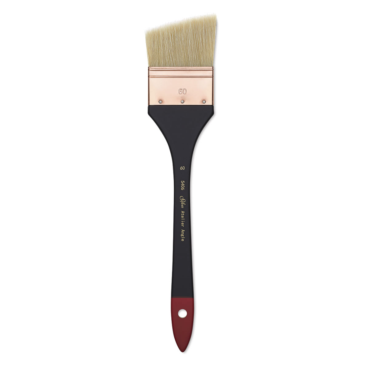 Silver Brush Atelier Hog Bristle Mottler Brushes - Single Angled Brush shown upright