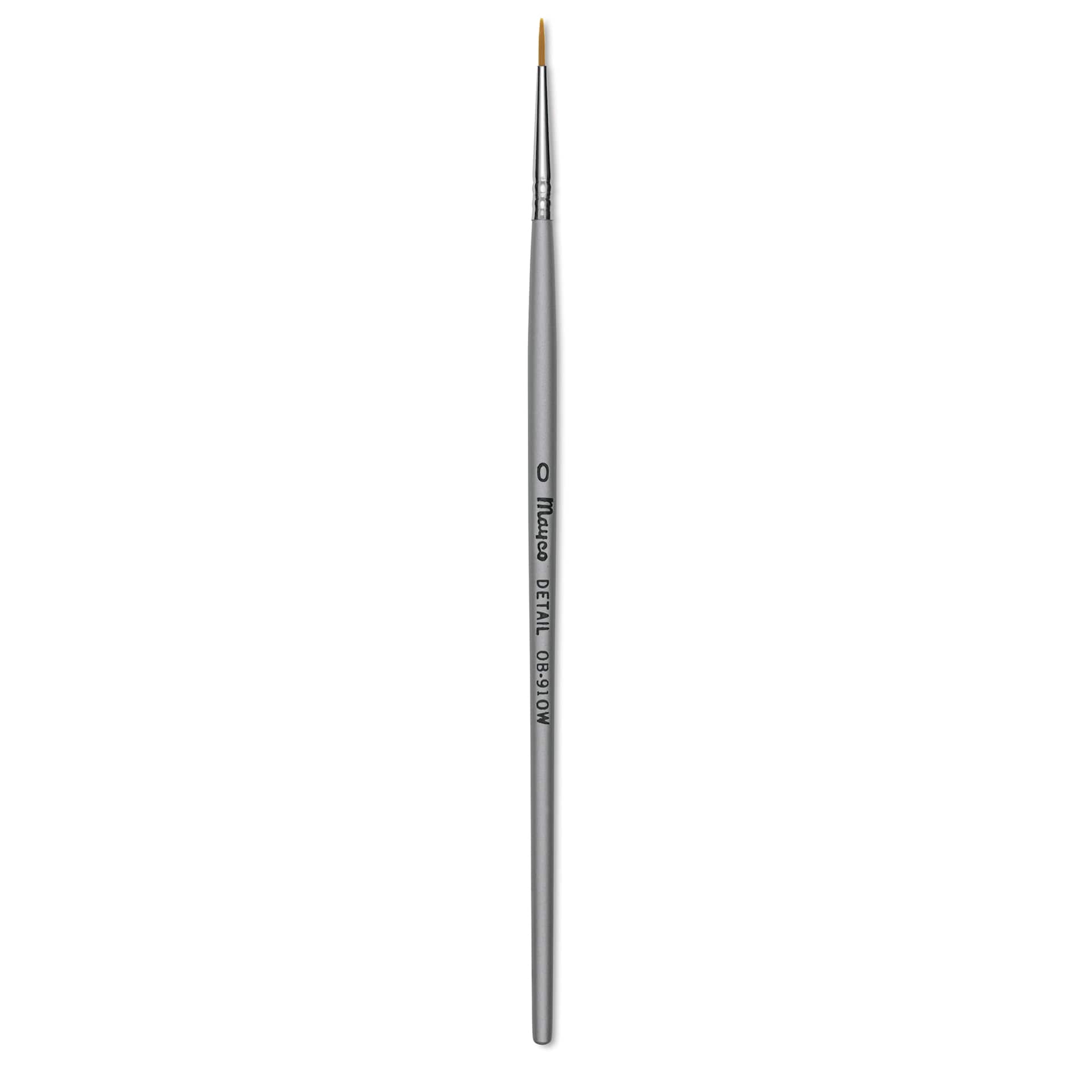 Mayco Overglaze Natural and Synthetic Blend Brush - Liner Silver, Short Handle, Size 0
