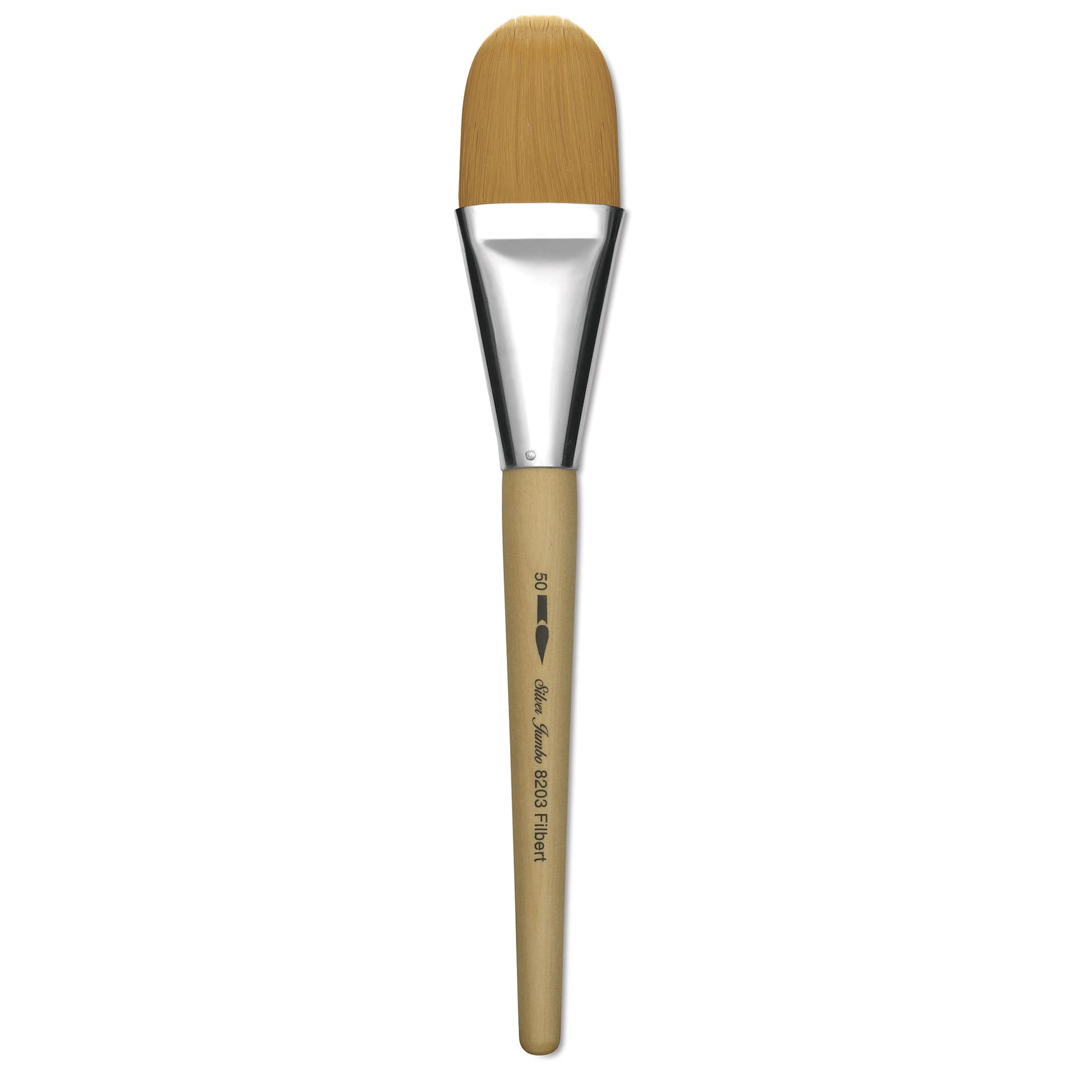Silver Brush Silver Jumbo Golden Synthetic Brush - Filbert, Mid-Handle, Size 50