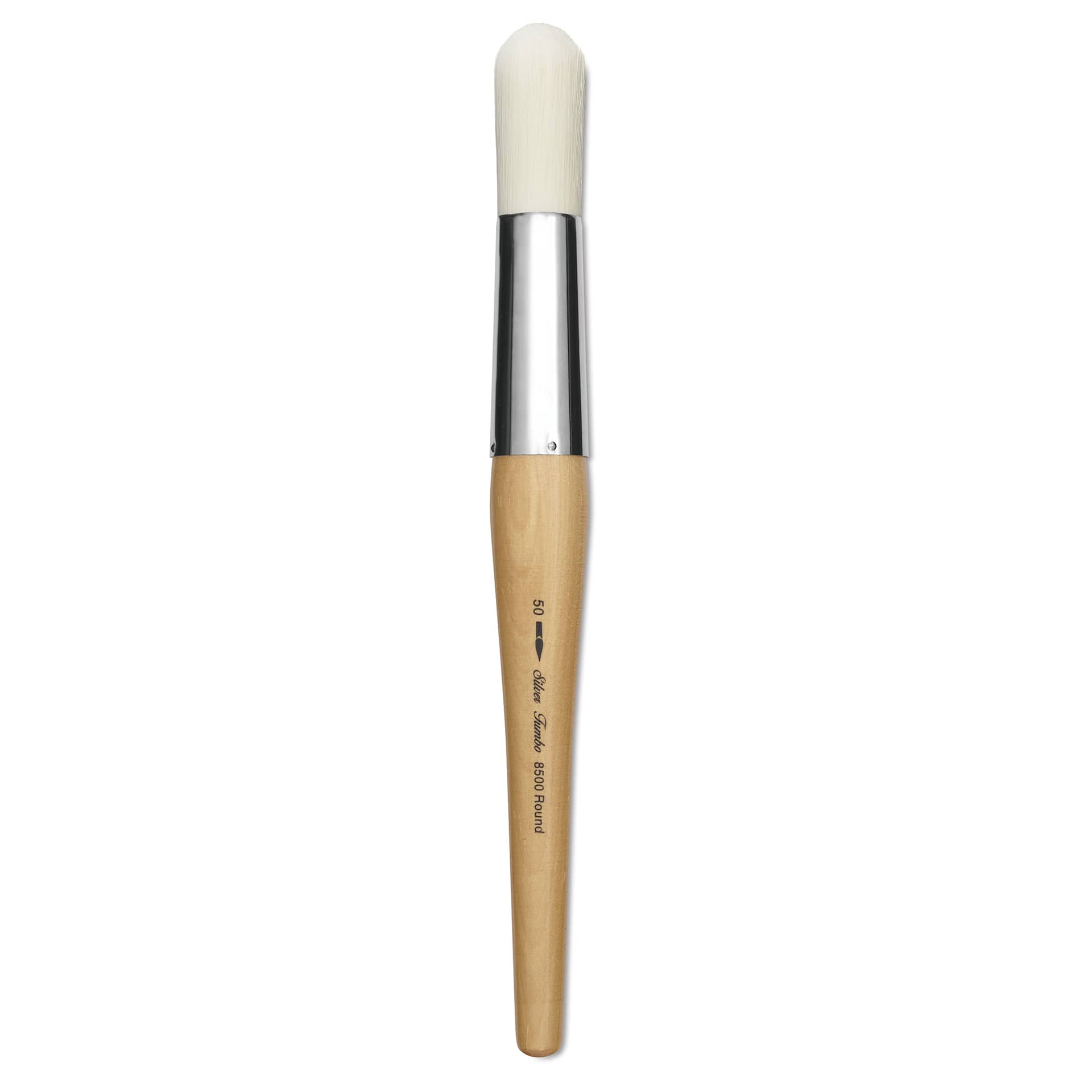Silver Brush Silver Jumbo Stiff White Synthetic Brush - Round, Mid-Handle, Size 50
