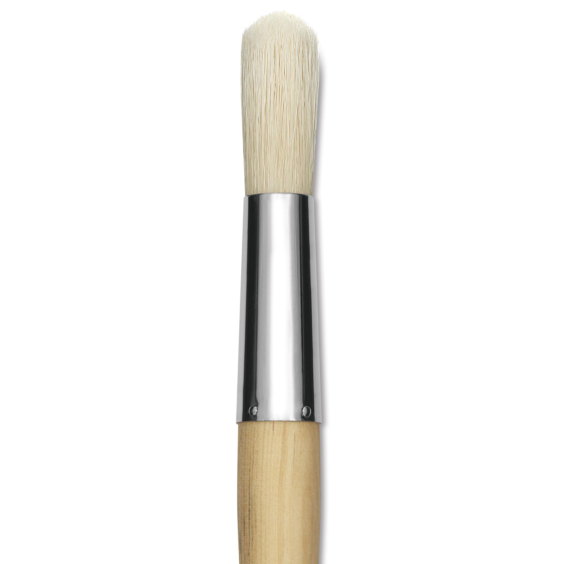 Silver Brush Silver Jumbo White Hog Bristle Brush - Round, Mid-Handle, Size 40. close-up