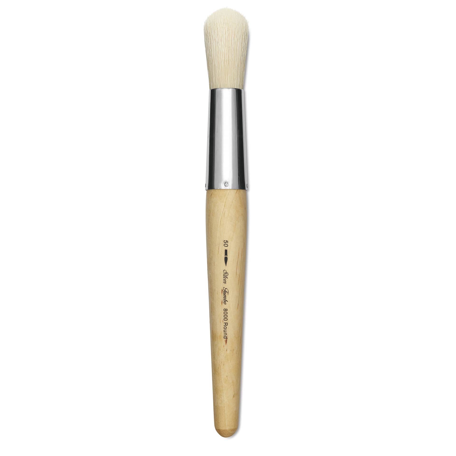 Silver Brush Silver Jumbo White Hog Bristle Brush - Round, Mid-Handle, Size 50