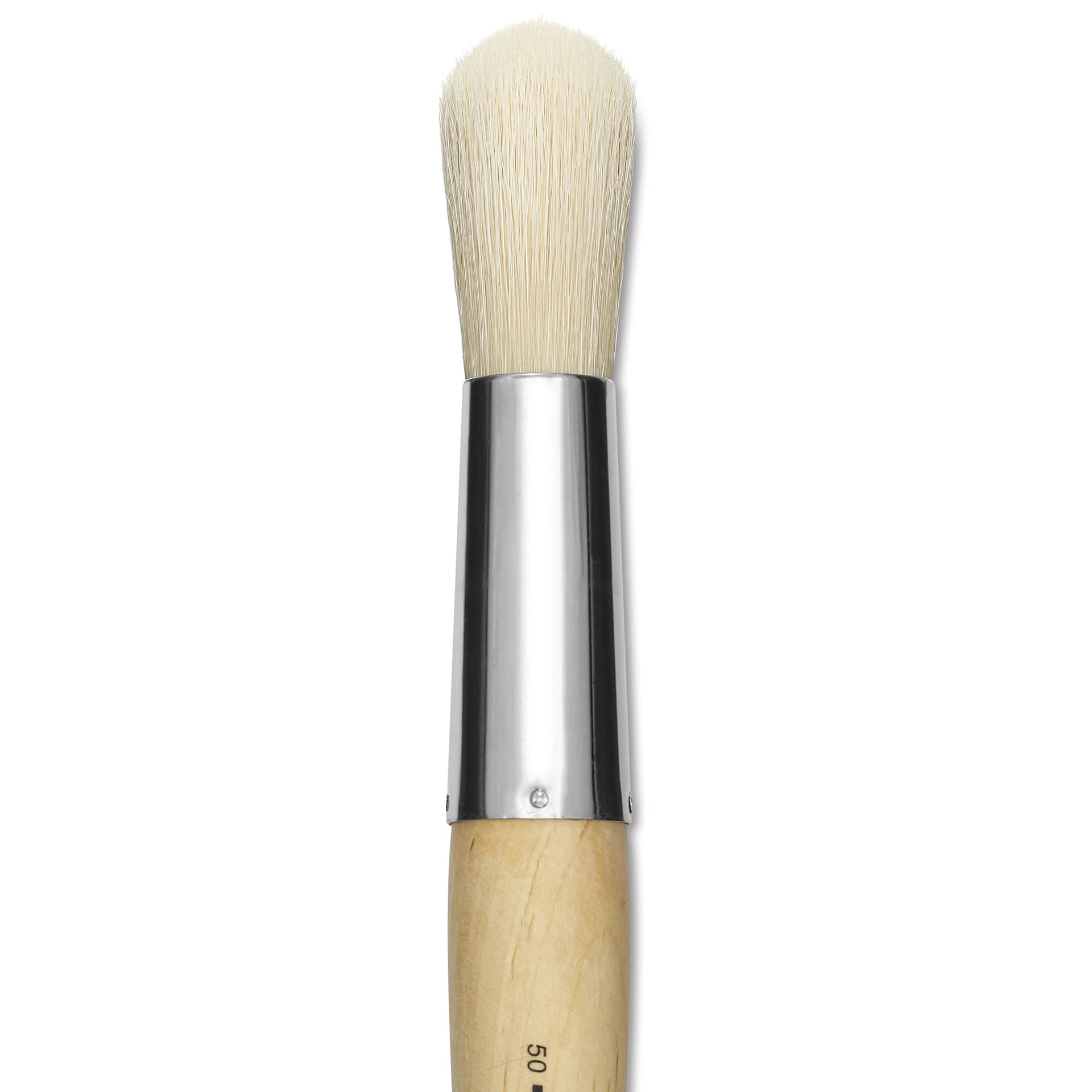 Silver Brush Silver Jumbo White Hog Bristle Brush - Round, Mid-Handle, Size 50, close-up