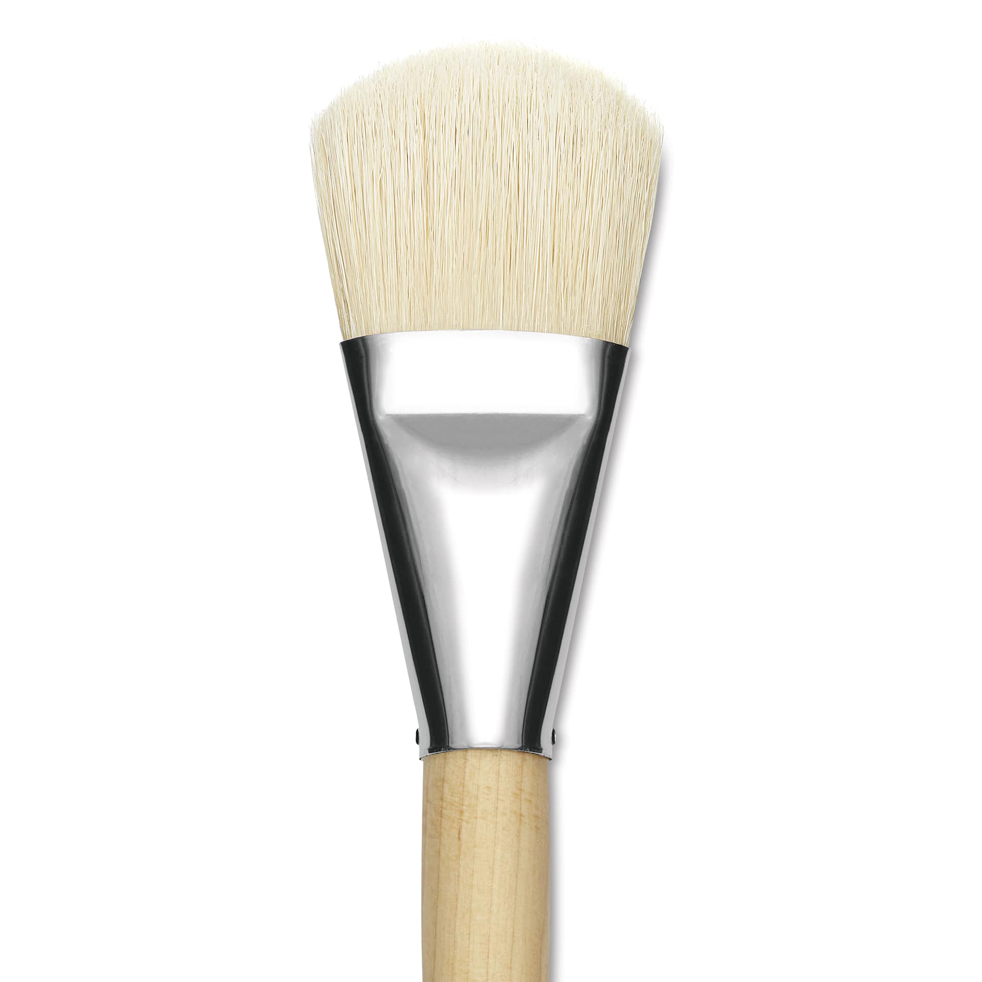 Silver Brush Silver Jumbo White Hog Bristle Brush - Filbert, Mid-Handle, Size 40, close-up