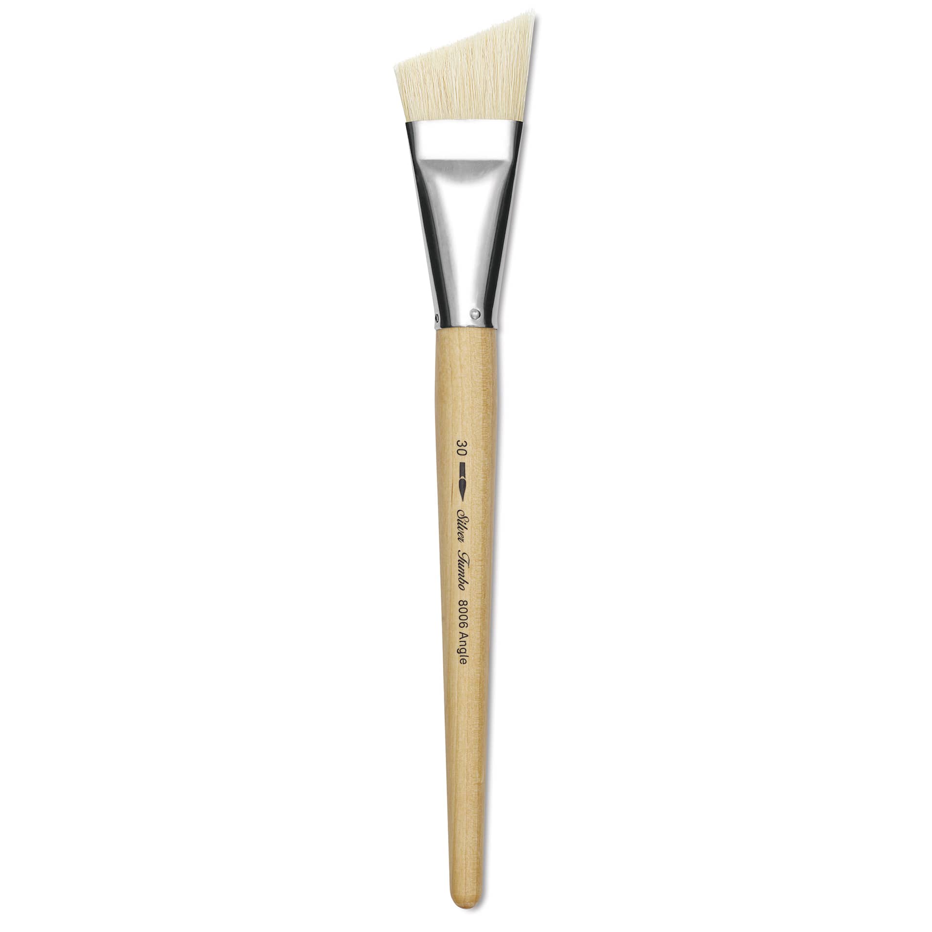 Silver Brush Silver Jumbo White Hog Bristle Brush - Angle, Mid-Handle, Size 30
