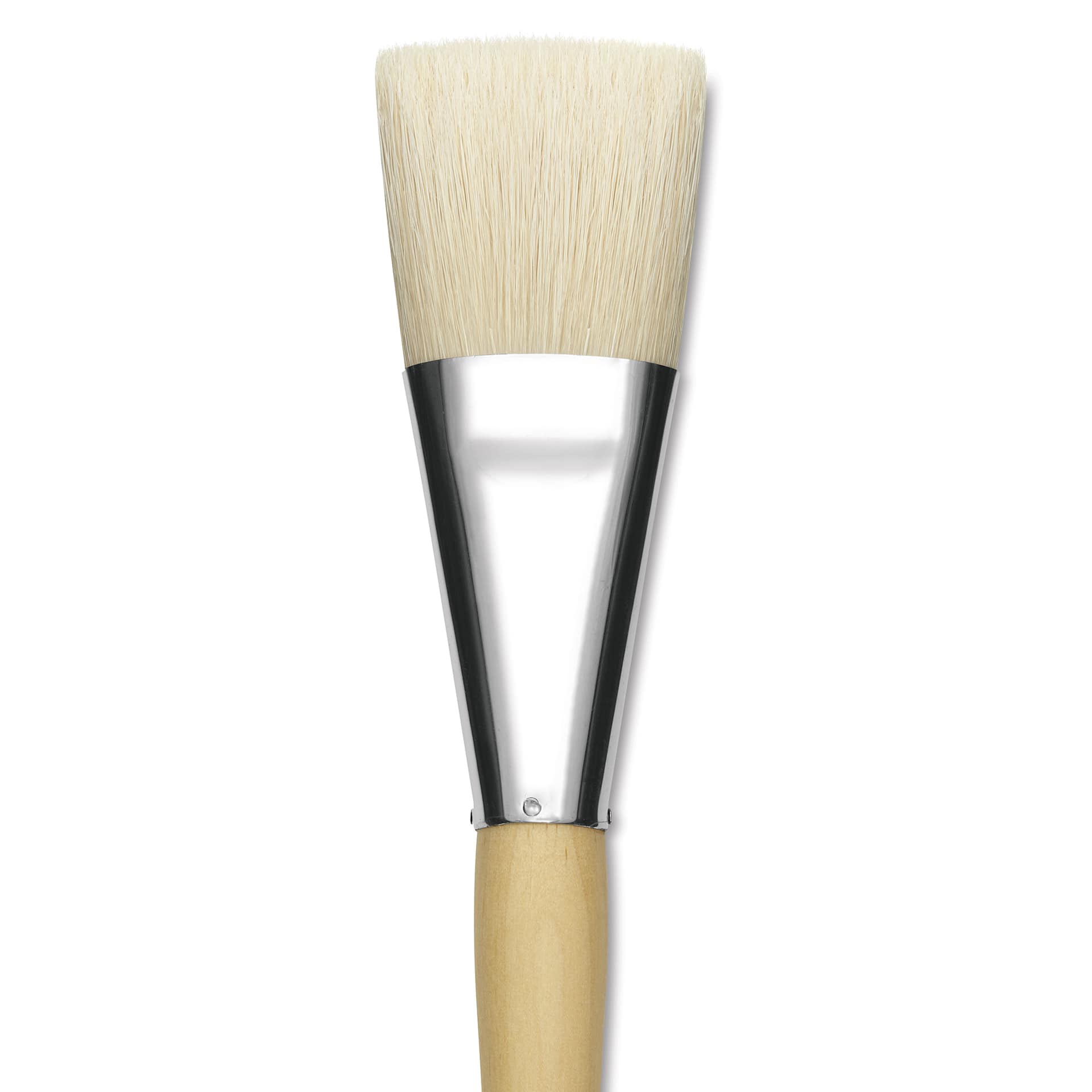 Silver Brush Silver Jumbo White Hog Bristle Brush - Chisel, Extra Long Handle, Size 2", close-up