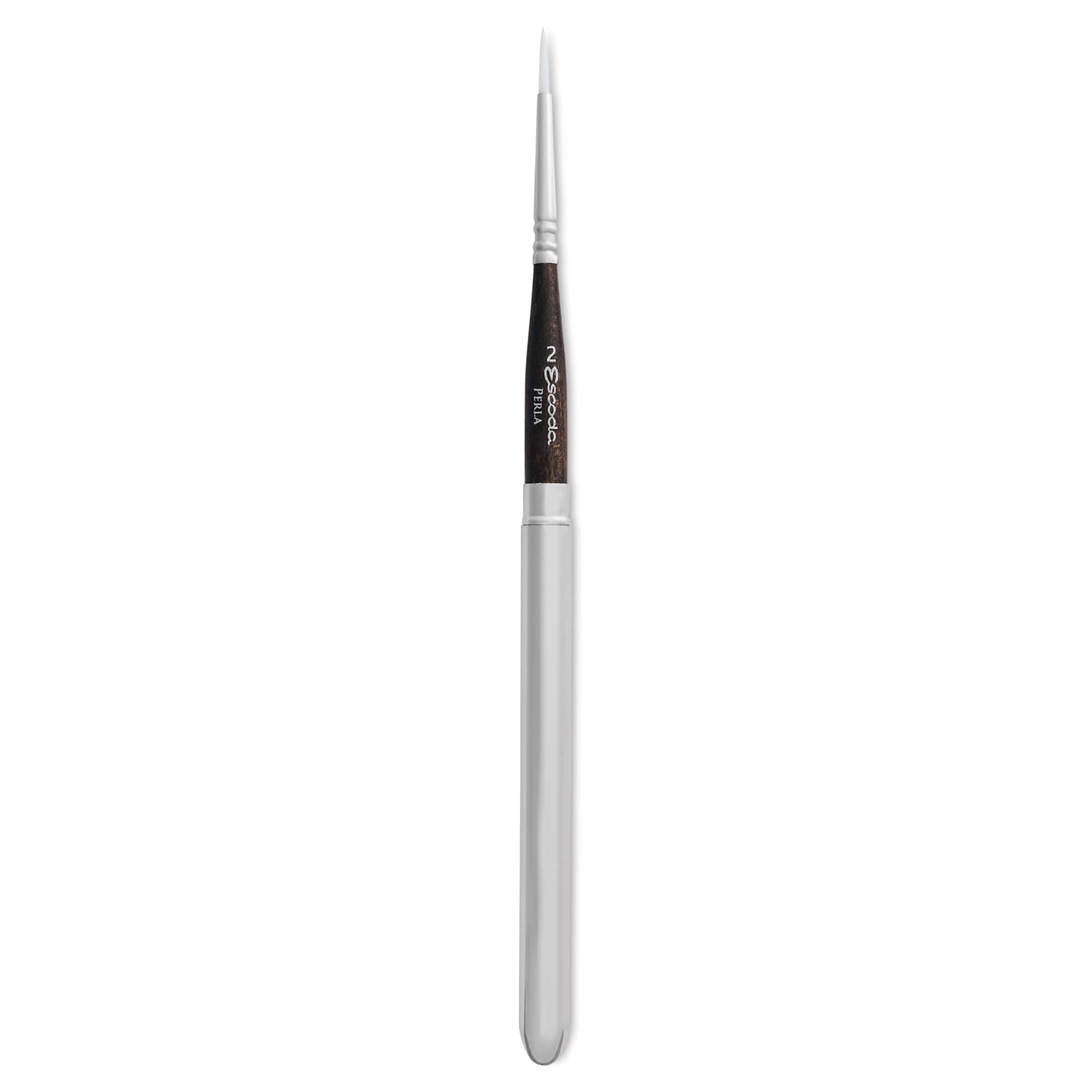Escoda Perla Toray White Synthetic Travel Brush - Series 1438 Round, Size 2, Short Handle