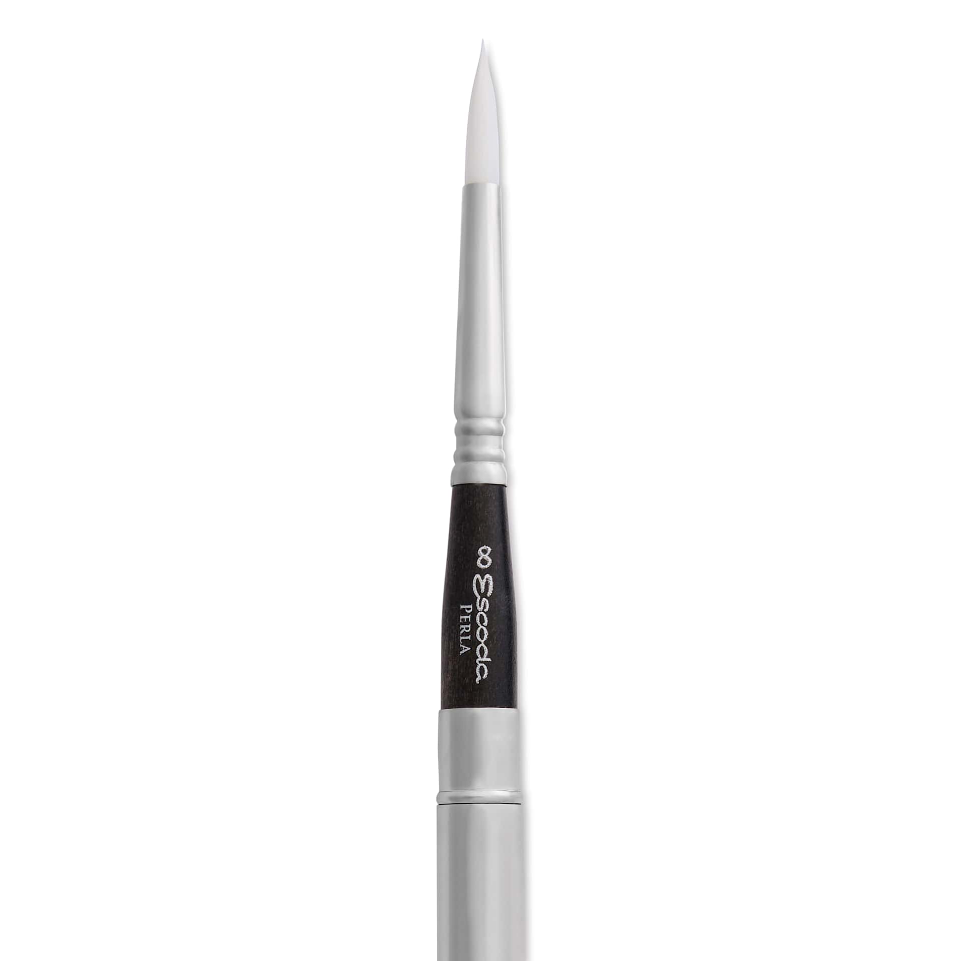 Escoda Perla Toray White Synthetic Travel Brush - Series 1438 Round, Size 8, Short Handle