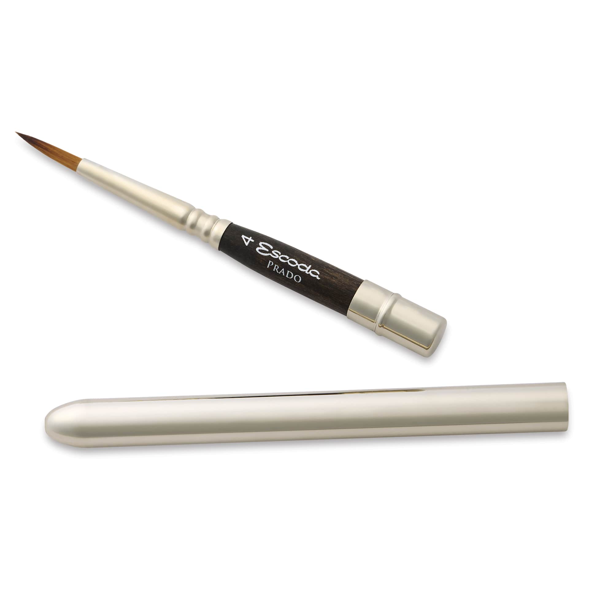 Escoda Prado Tame Synthetic Travel Brush - Round, Size 4, brush top and handle